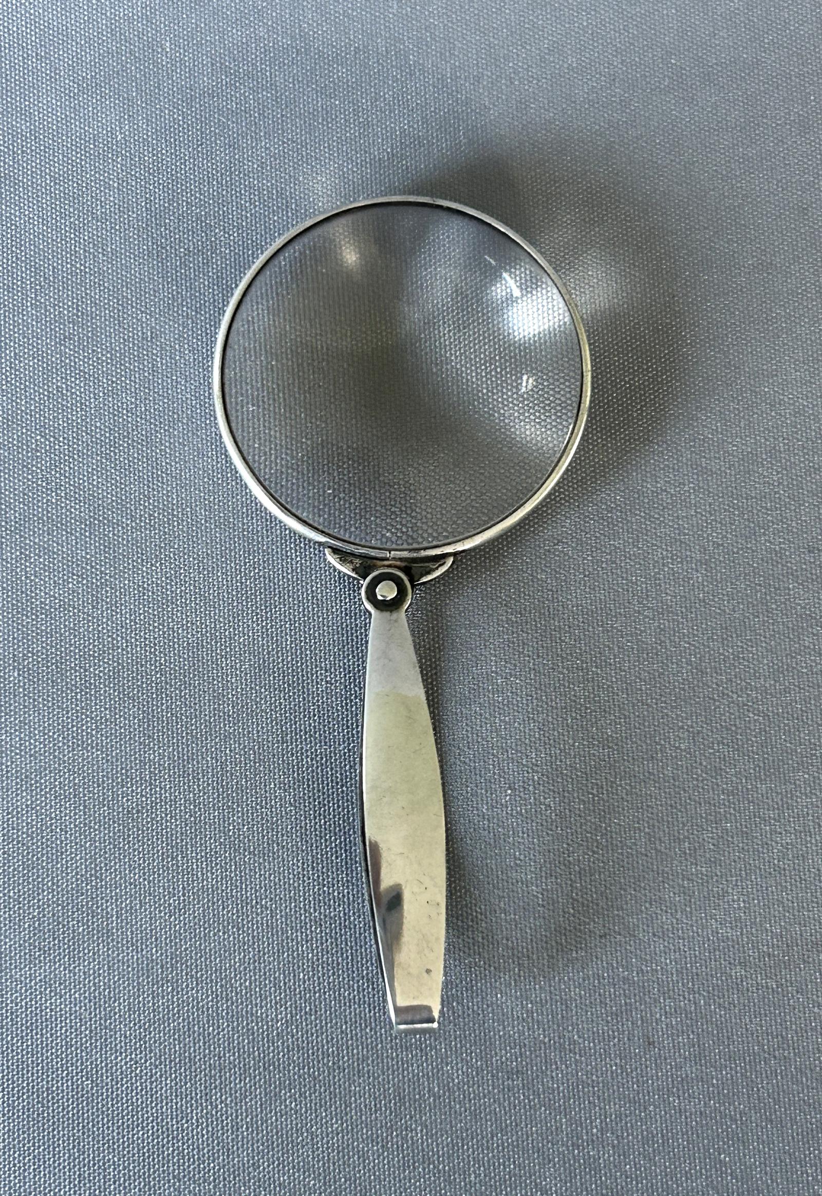 A Rare Folding Silver Campaign Magnifying Glass (1 of 4)