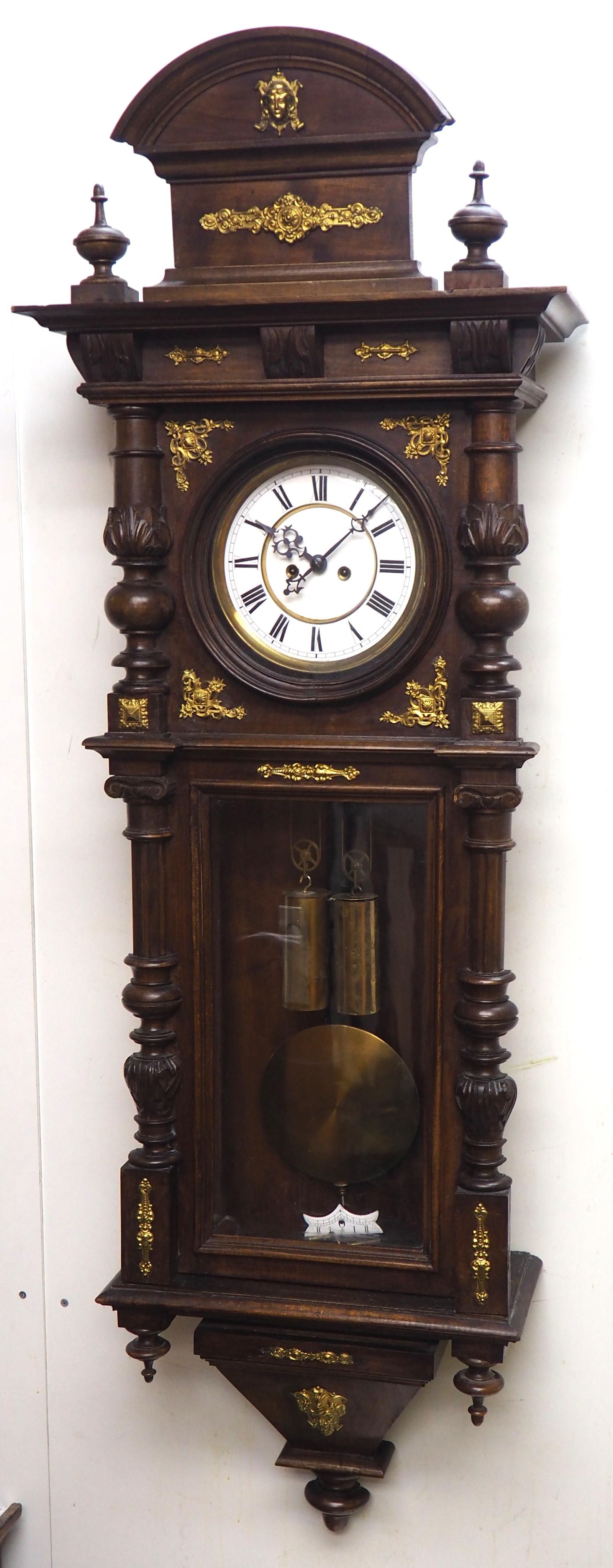 Superb Antique Gustav Becker Walnut 8-day Twin Weight Striking Vienna Regulator Wall Clock (1 of 16)