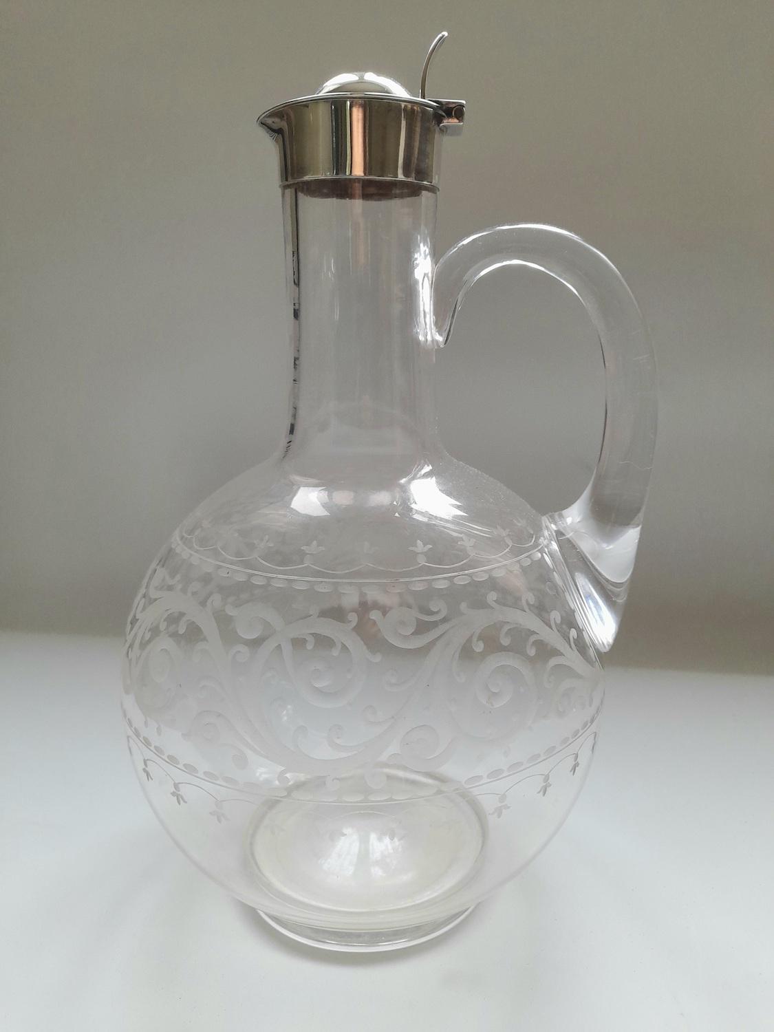 Stunning Victorian Silver Mounted Glass Wine Jug (1 of 11)