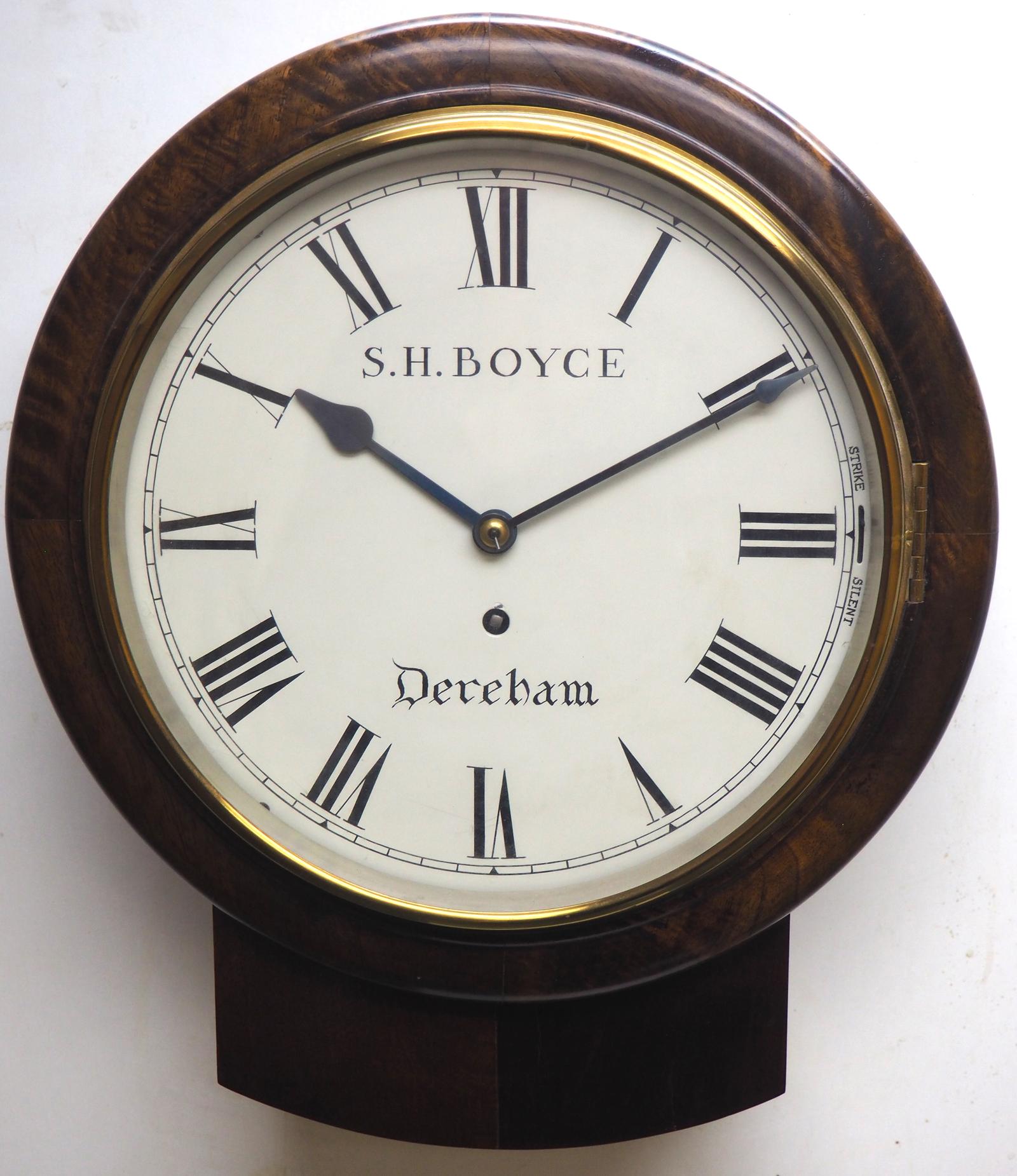 Fine Dereham Drop Dial Fusee Wall Clock - 8-day S H Boyce (1 of 11) Fine Dereham Drop Dial Fusee Wall Clock - 8-day S H Boyce (1 of 11)