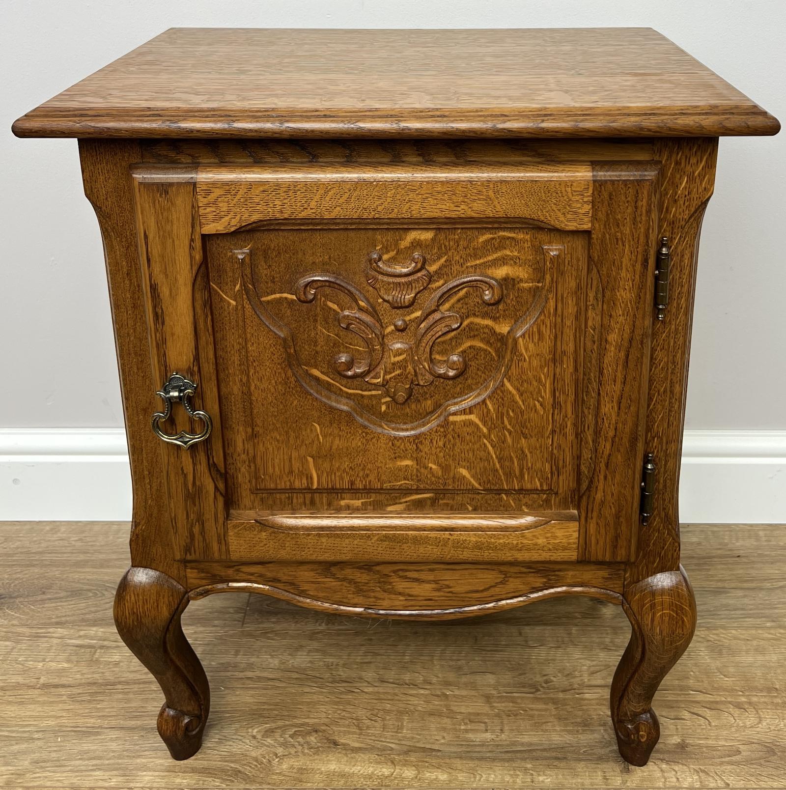 Bedside Table Vintage French Style Oak Nightstand Cabinet (1 of 10) Bedside Table Vintage French Style Oak Nightstand Cabinet (1 of 10)