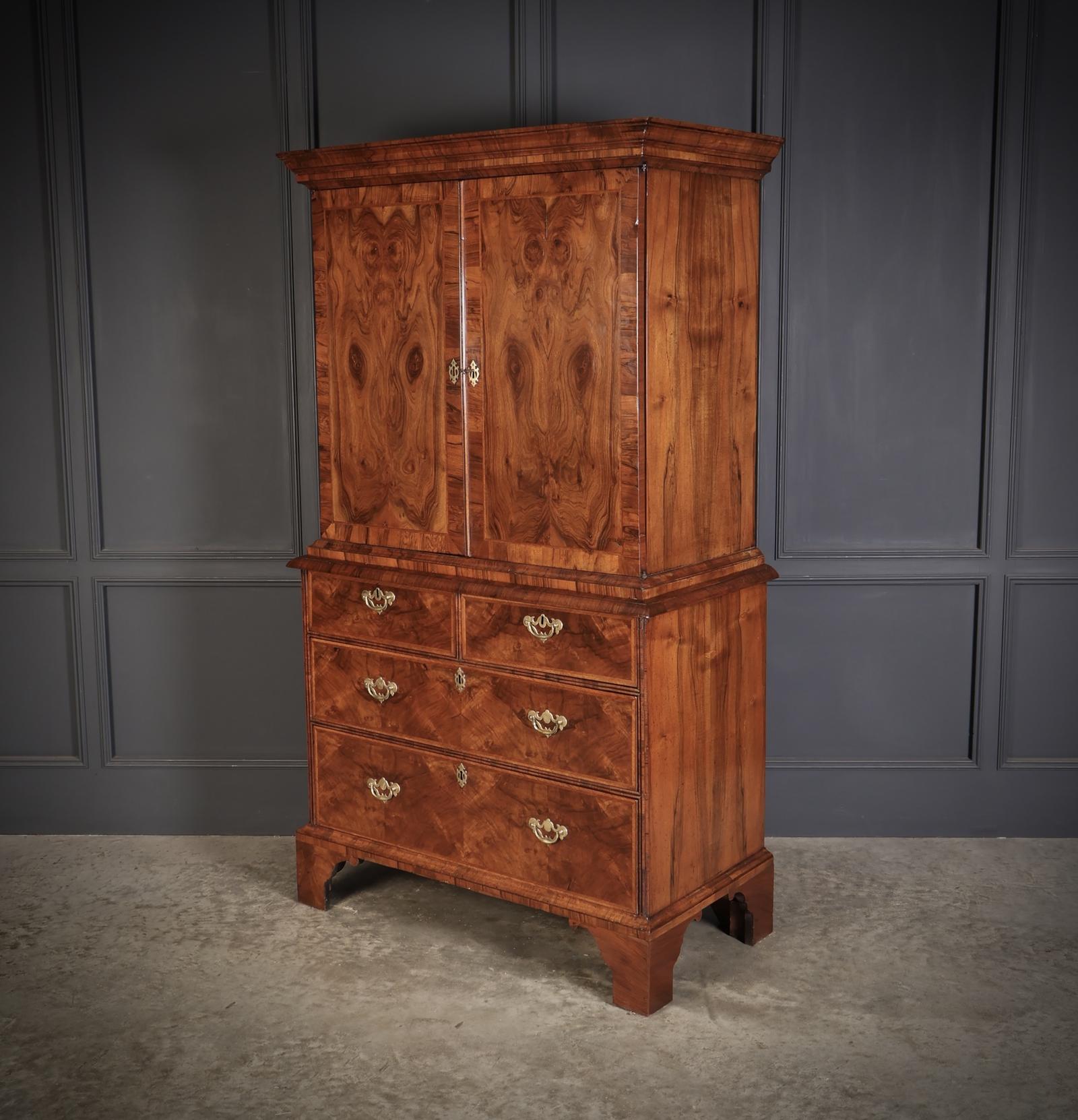 Queen Anne Walnut Cabinet on Chest (1 of 13)