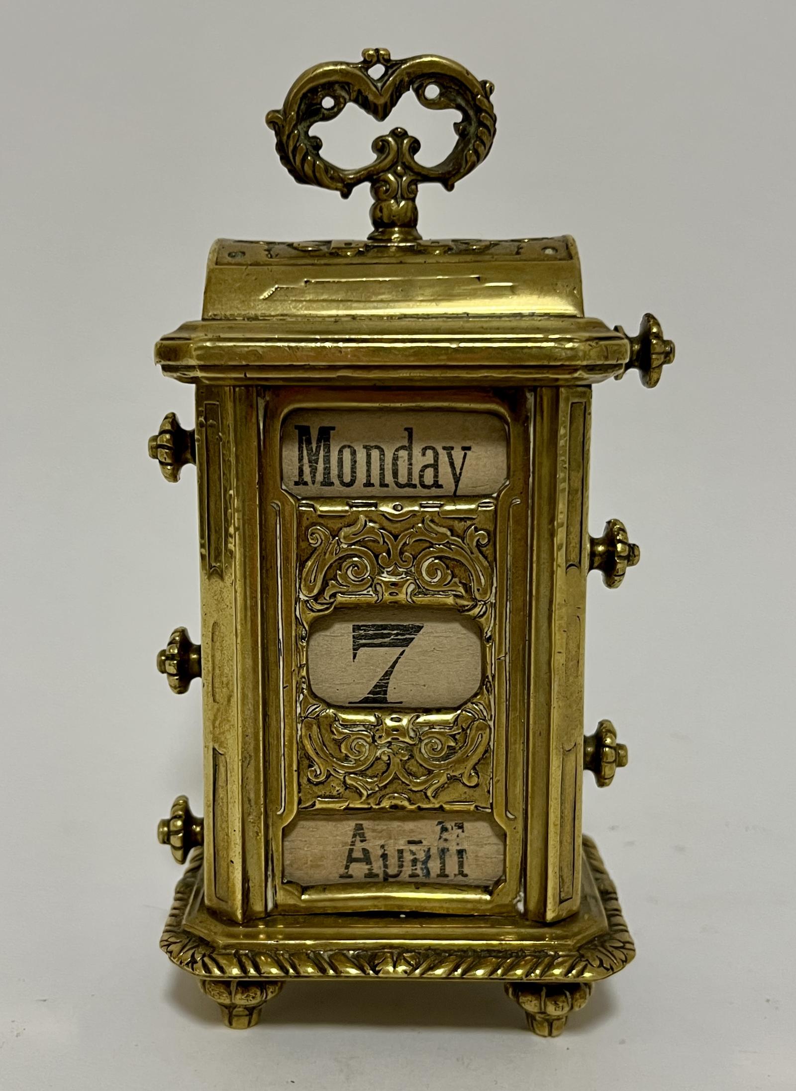 Antique Brass Perpetual Desk Calendar (1 of 9) Antique Brass Perpetual Desk Calendar (1 of 9)