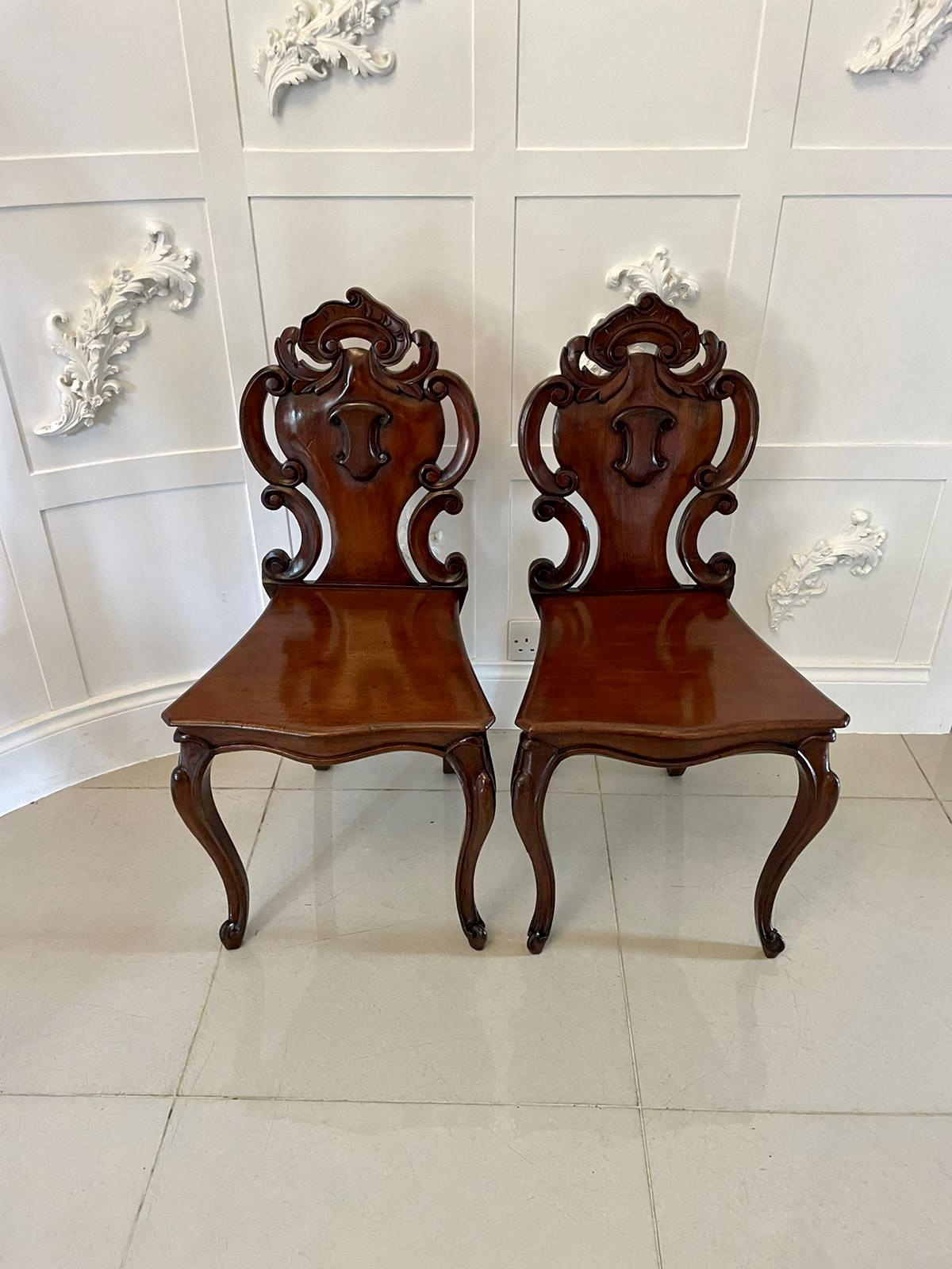 Pair of Quality Antique Victorian Mahogany Hall Chairs (1 of 11) Pair of Quality Antique Victorian Mahogany Hall Chairs (1 of 11)