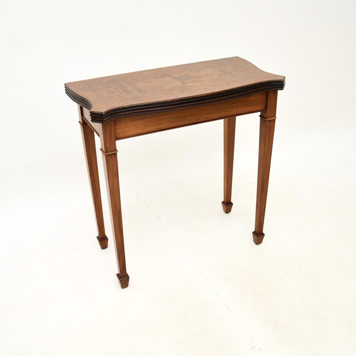 Burr Walnut Card / Console Table (1 of 10)