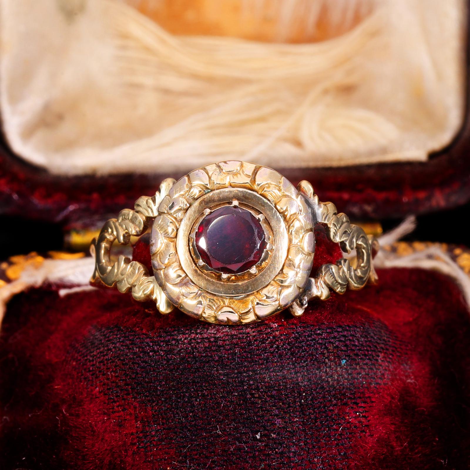 The Antique Victorian Garnet Engraved Ring (1 of 9) The Antique Victorian Garnet Engraved Ring (1 of 9)