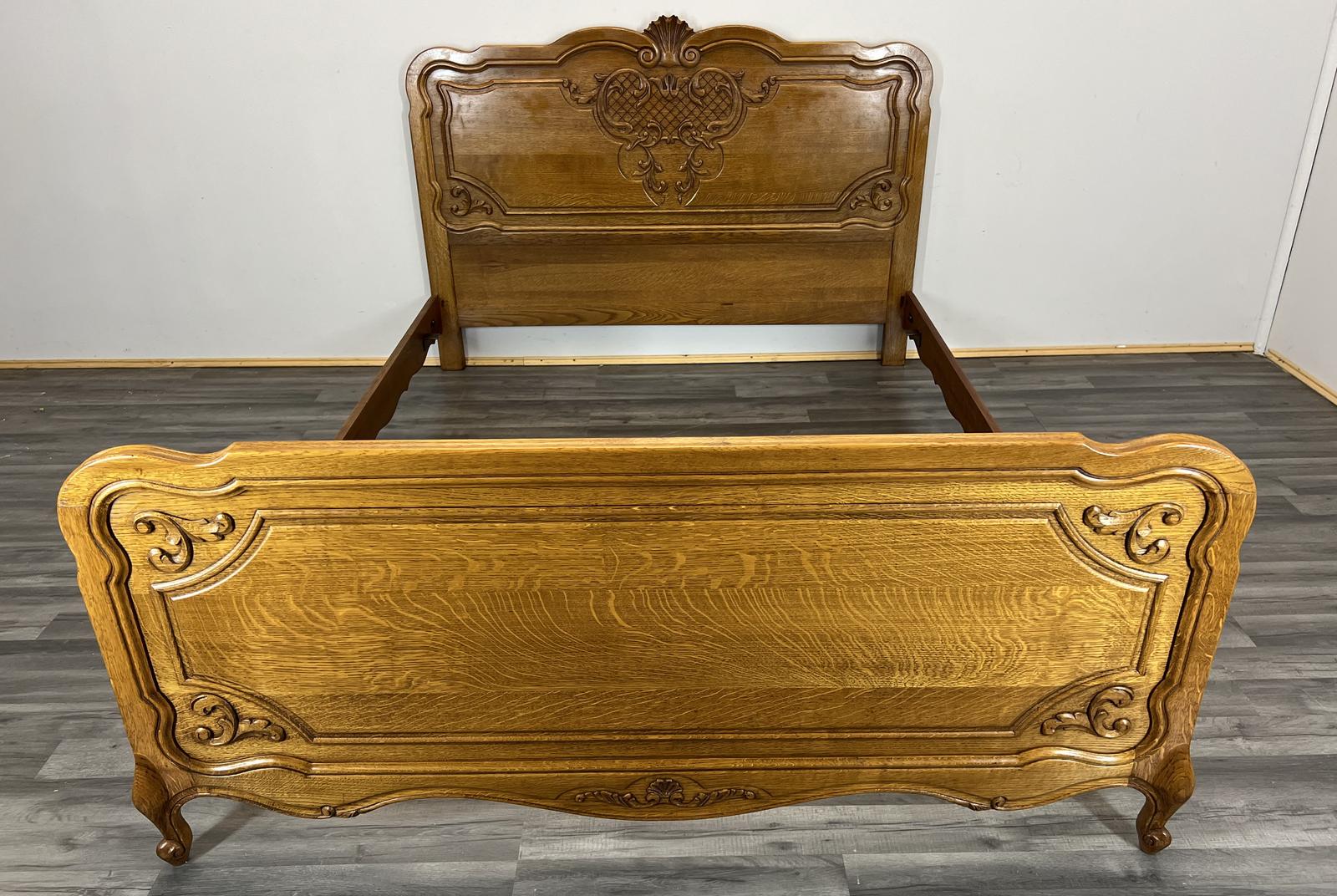 Vintage French Oak Double Bed (1 of 10)