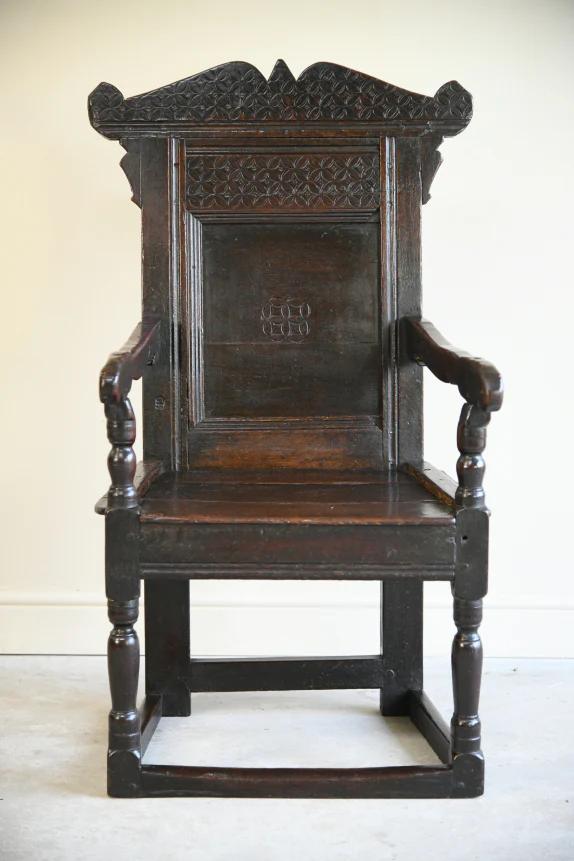 Antique Oak Wainscot Chair (1 of 12)