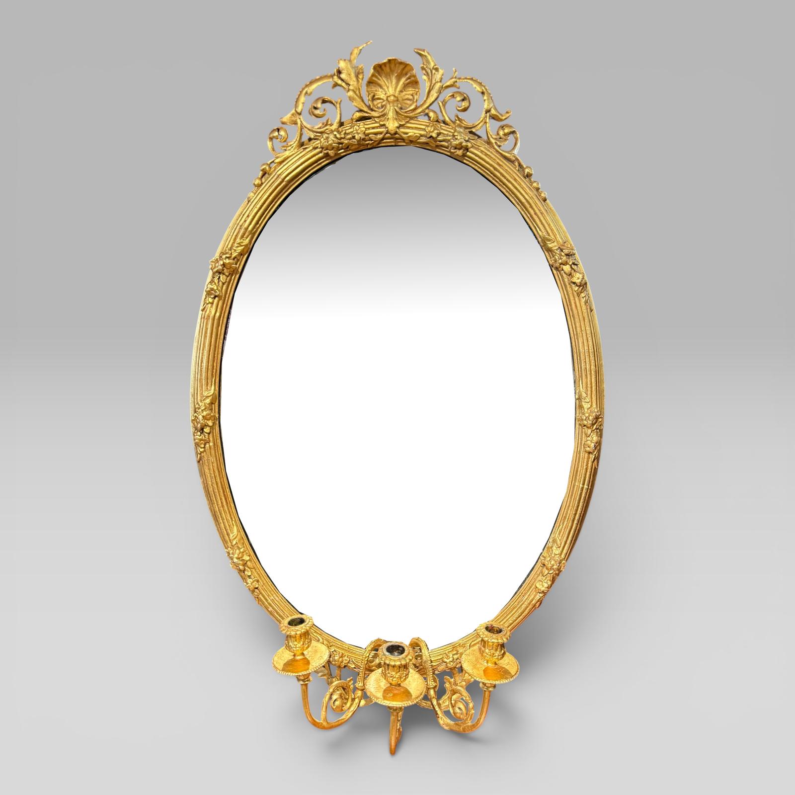 Antique Late 19th Century French Belle Époque Giltwood Girandole Mirror (1 of 7) Antique Late 19th Century French Belle Époque Giltwood Girandole Mirror (1 of 7)