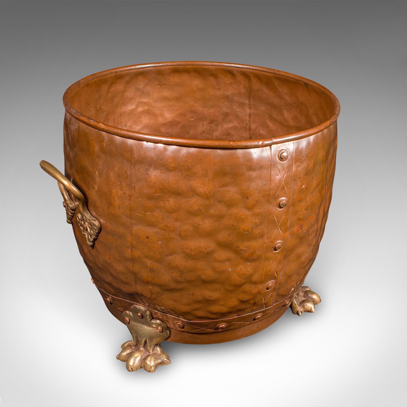 Antique Fireside Store, English, Handbeaten Copper, Coal Bin - Victorian c.1900 (1 of 12) Antique Fireside Store, English, Handbeaten Copper, Coal Bin - Victorian c.1900 (1 of 12)