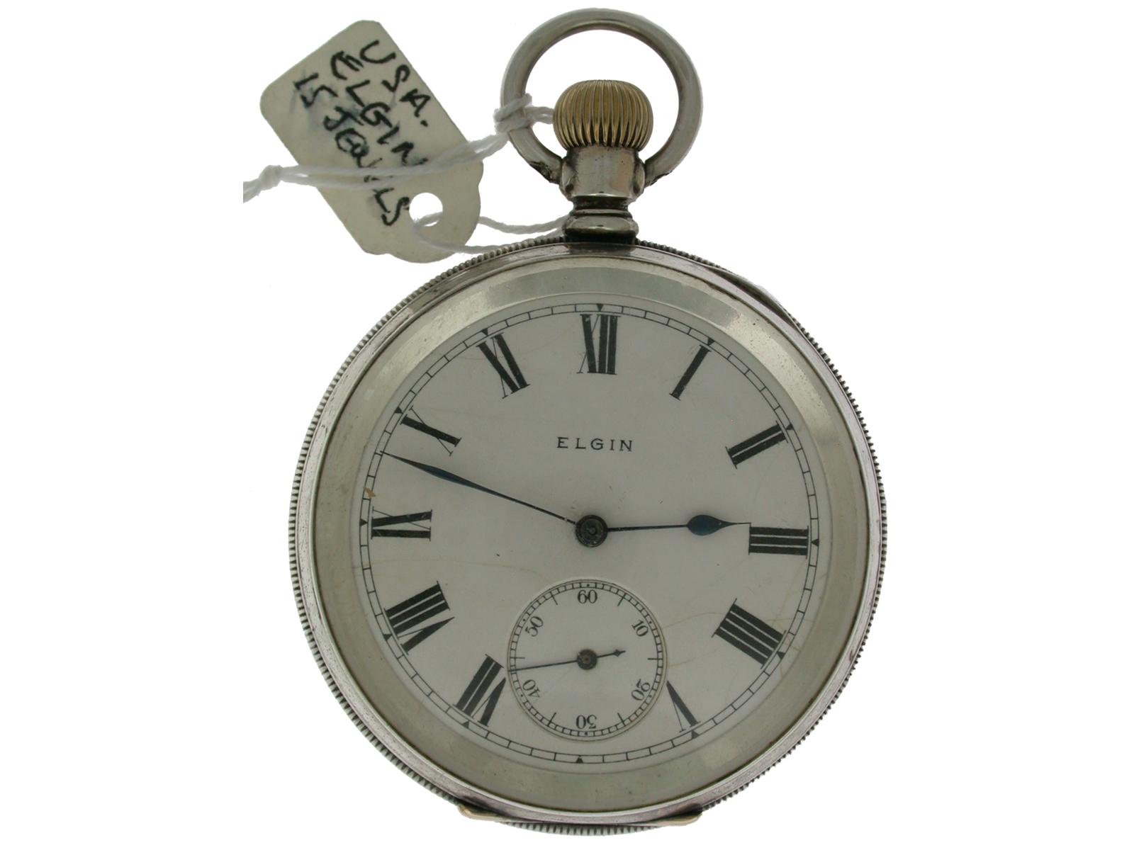 Elgin Silver Open Face Pocket Watch - USA 1920 (1 of 5) Elgin Silver Open Face Pocket Watch - USA 1920 (1 of 5)