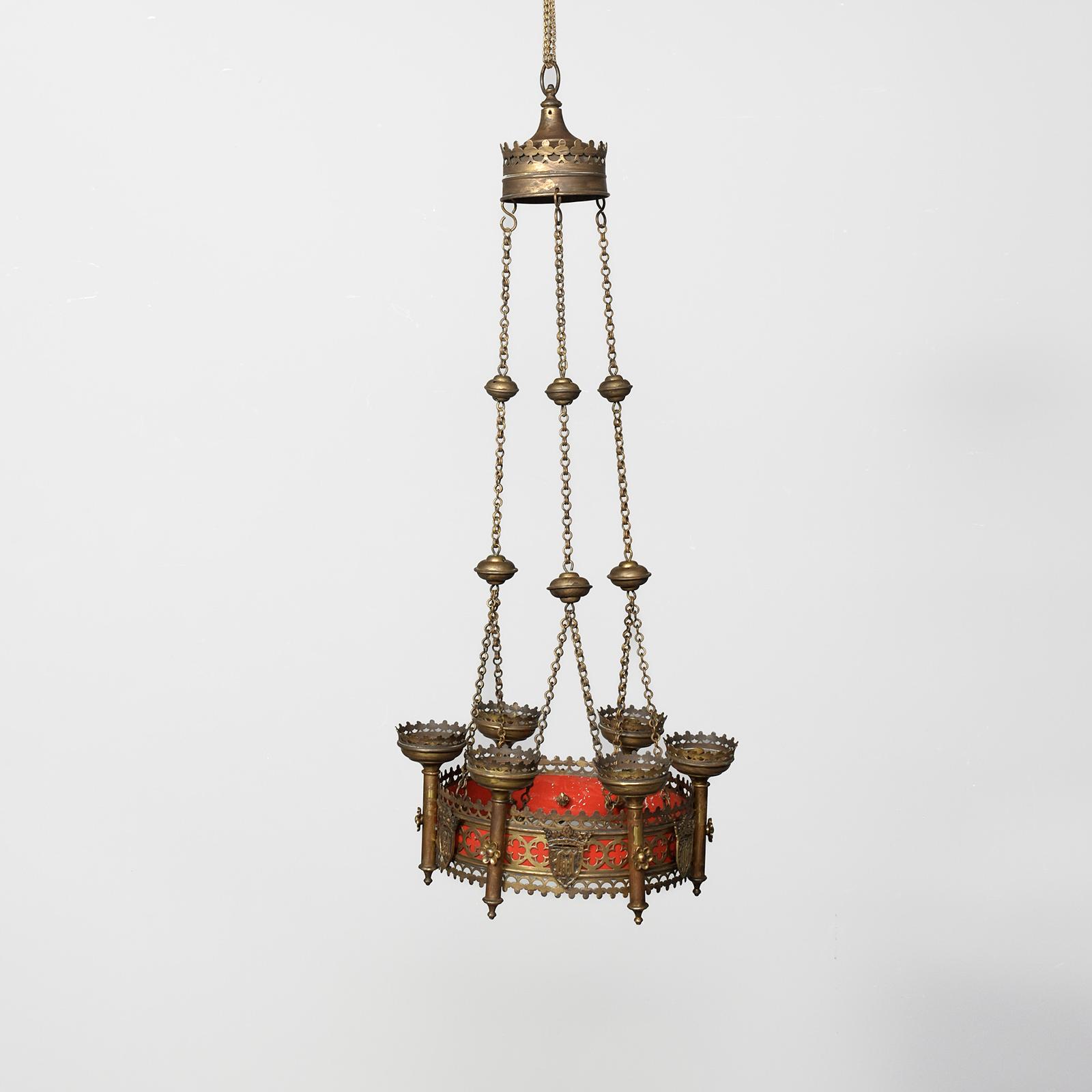 Pugin Style Brass Chandelier (1 of 6) Pugin Style Brass Chandelier (1 of 6)