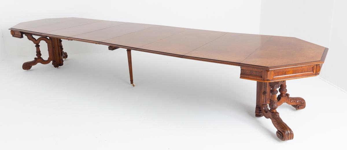 Amazing French Burr Oak & Walnut Extending Dining Table (1 of 15)