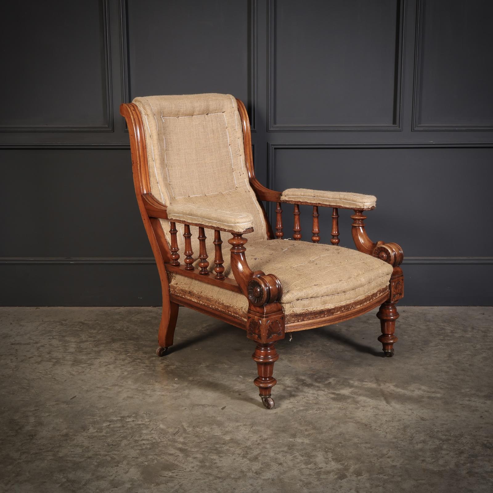Victorian Walnut Library Armchair (1 of 5)