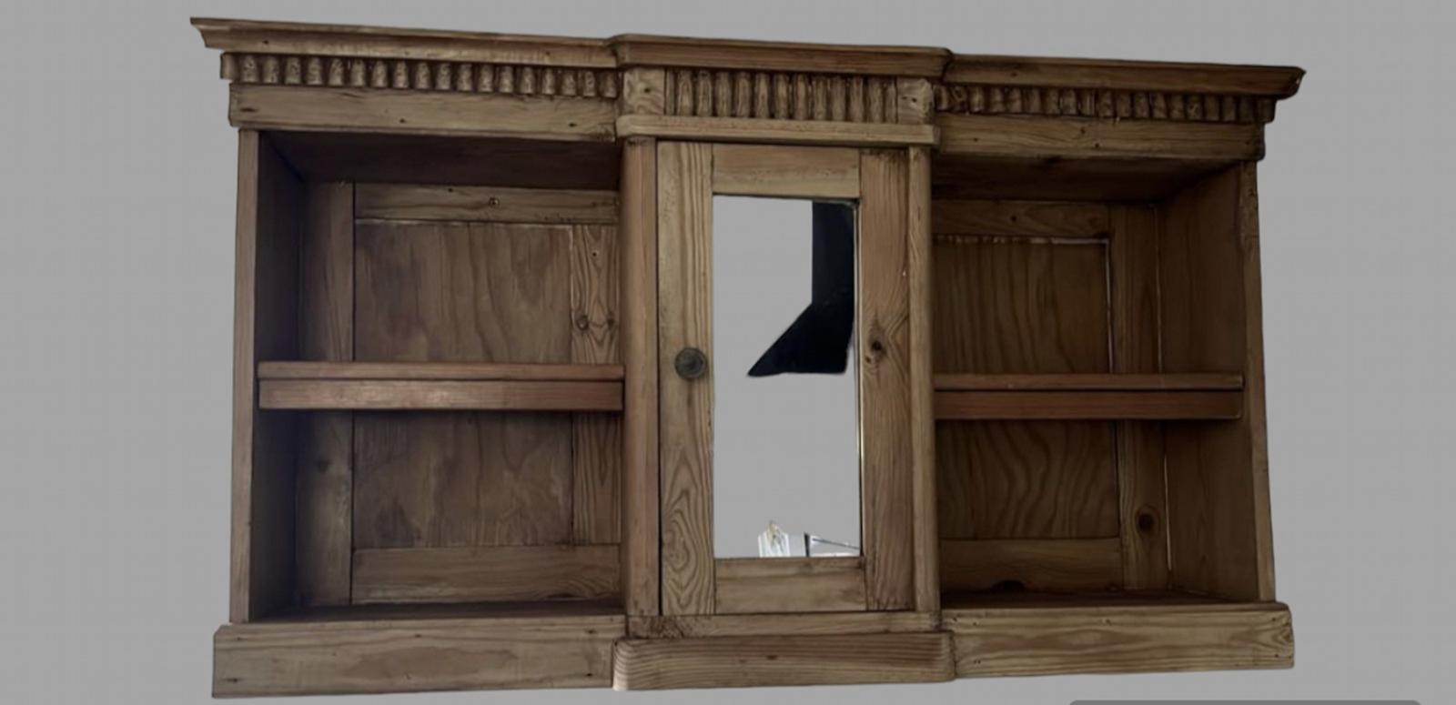 Late 19th Century Rustic Pine Breakfront Cupboard (1 of 5)