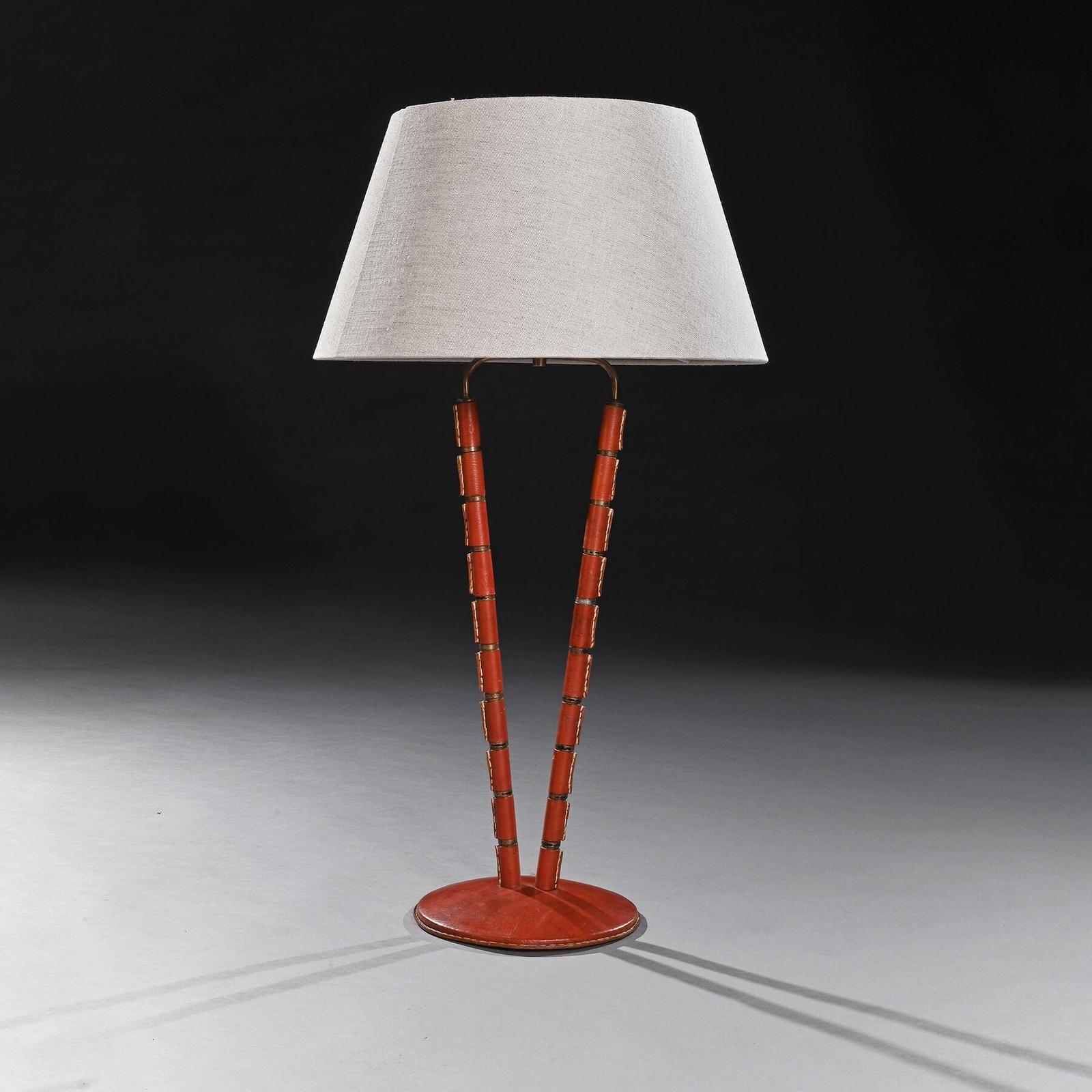 Jacques Adnet French Mid Century Modern Leather Table Lamp (1 of 7) Jacques Adnet French Mid Century Modern Leather Table Lamp (1 of 7)