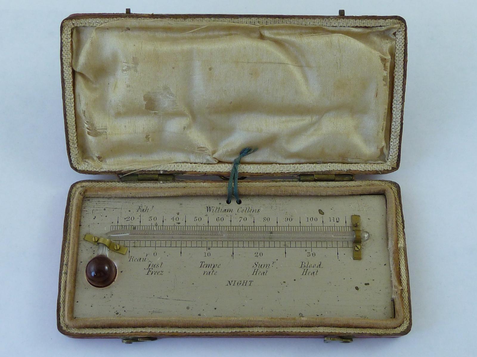 William Collins Minimum Night Alcohol Thermometer Leather Cased (1 of 5)