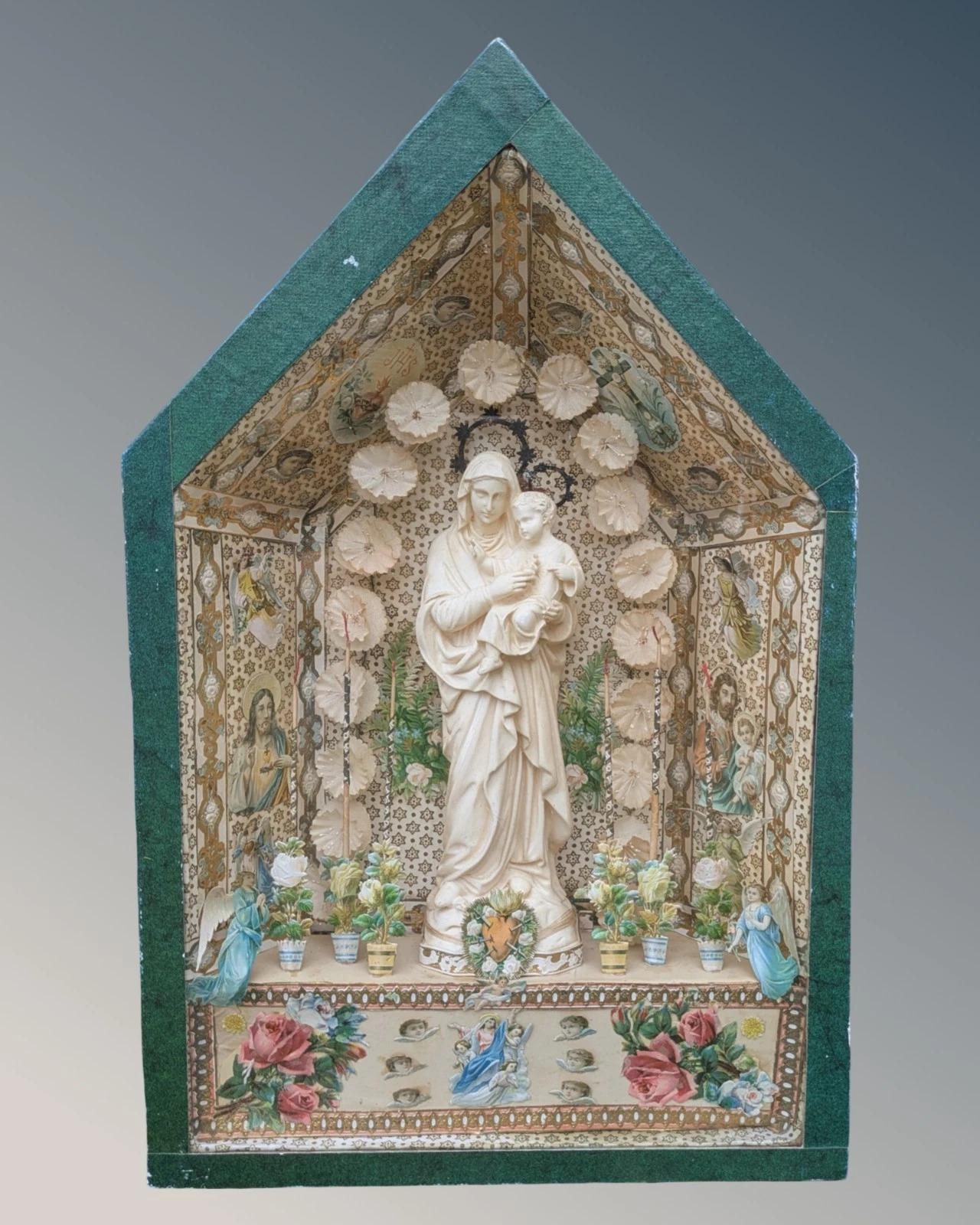 Antique French Diorama Madonna and Child (1 of 10)