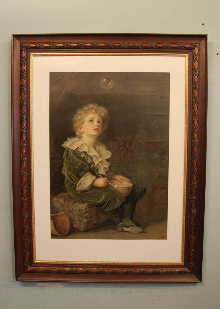 Large Antique Bubbles Framed Print after John Everett Millais Pears Print (1 of 5)