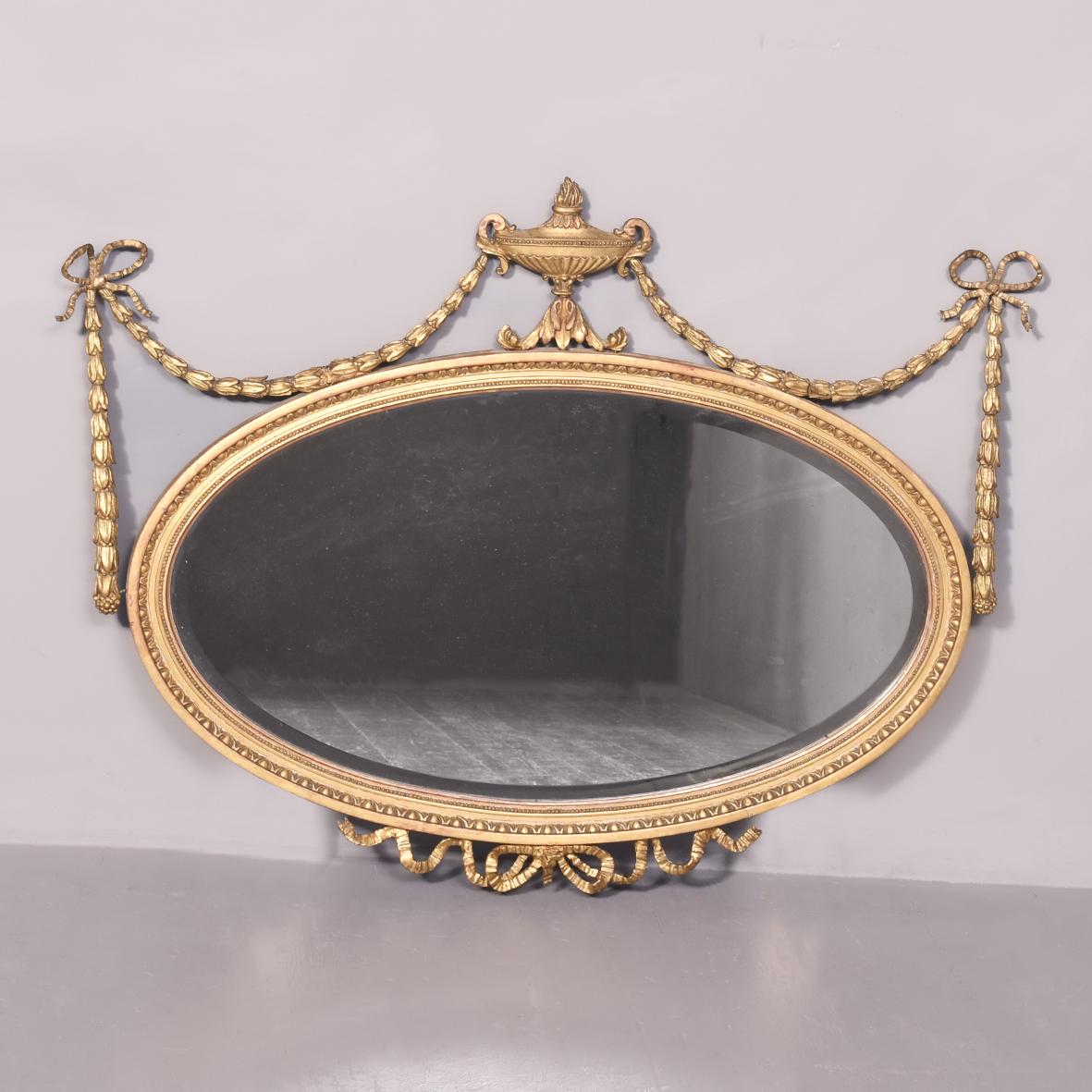 Gilded Adam Style Oval Wall Mirror (1 of 6)