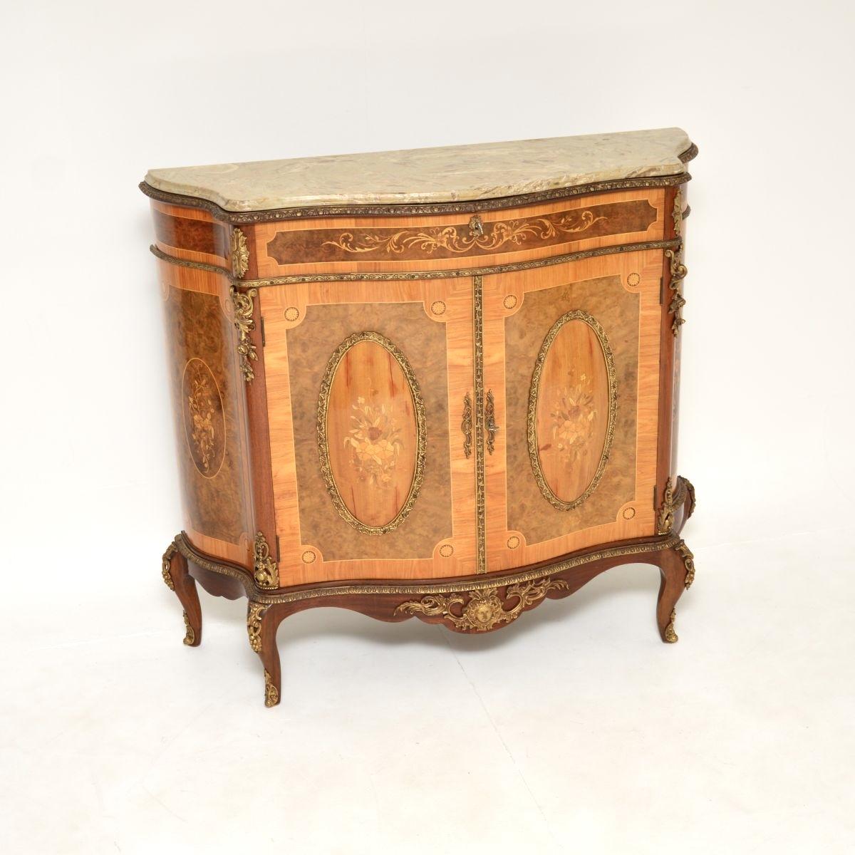 French Inlaid Marquetry Marble Top Cabinet (1 of 10) French Inlaid Marquetry Marble Top Cabinet (1 of 10)