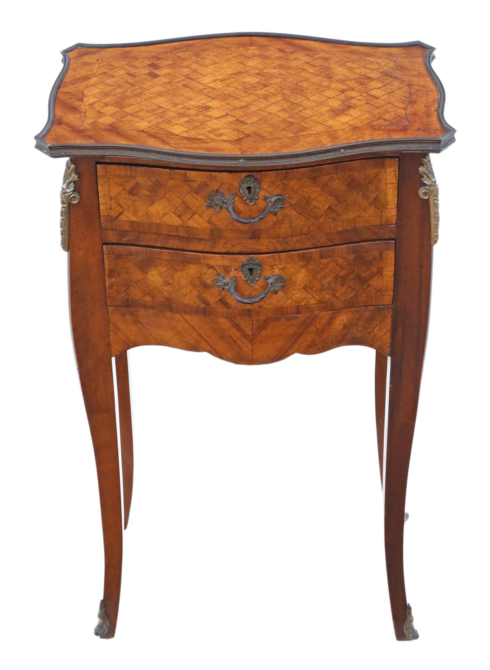 French Parquetry Bedside Table Cupboard (1 of 8)