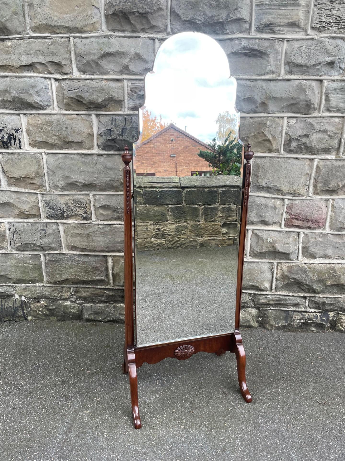 Antique Walnut Cheval Dressing Mirror (1 of 10)