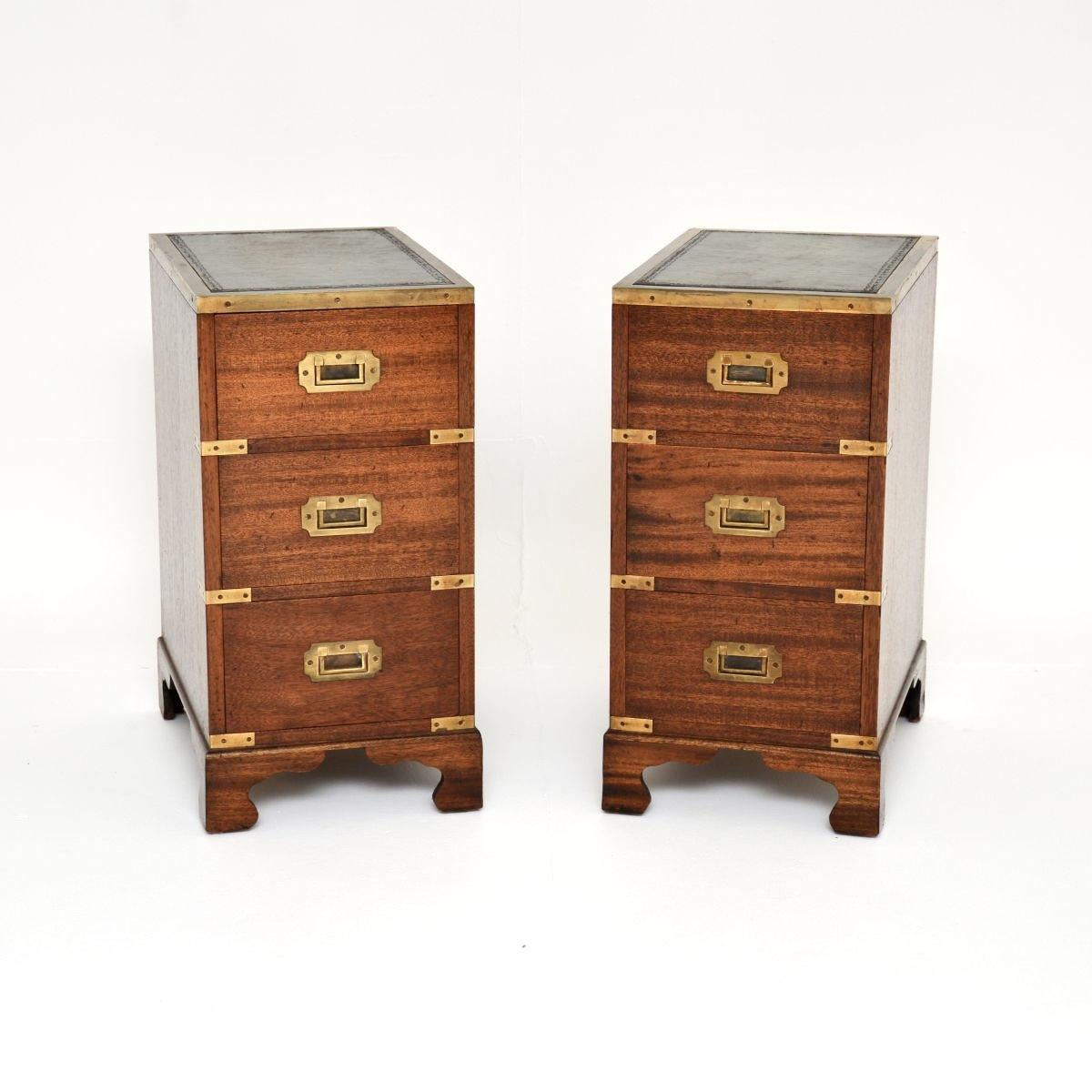 Pair of Mahogany Military Campaign Style Bedside Chests (1 of 10) Pair of Mahogany Military Campaign Style Bedside Chests (1 of 10)
