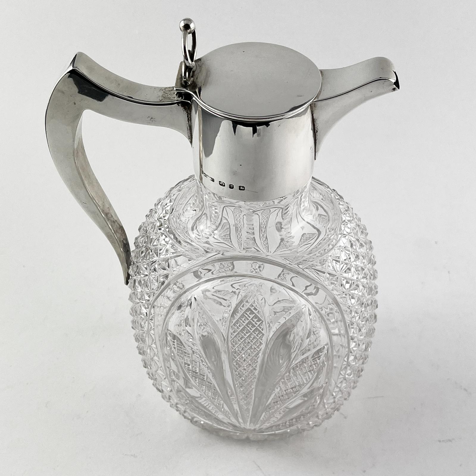 Late Victorian Sterling Silver and Cut Glass Claret Jug (1 of 7)