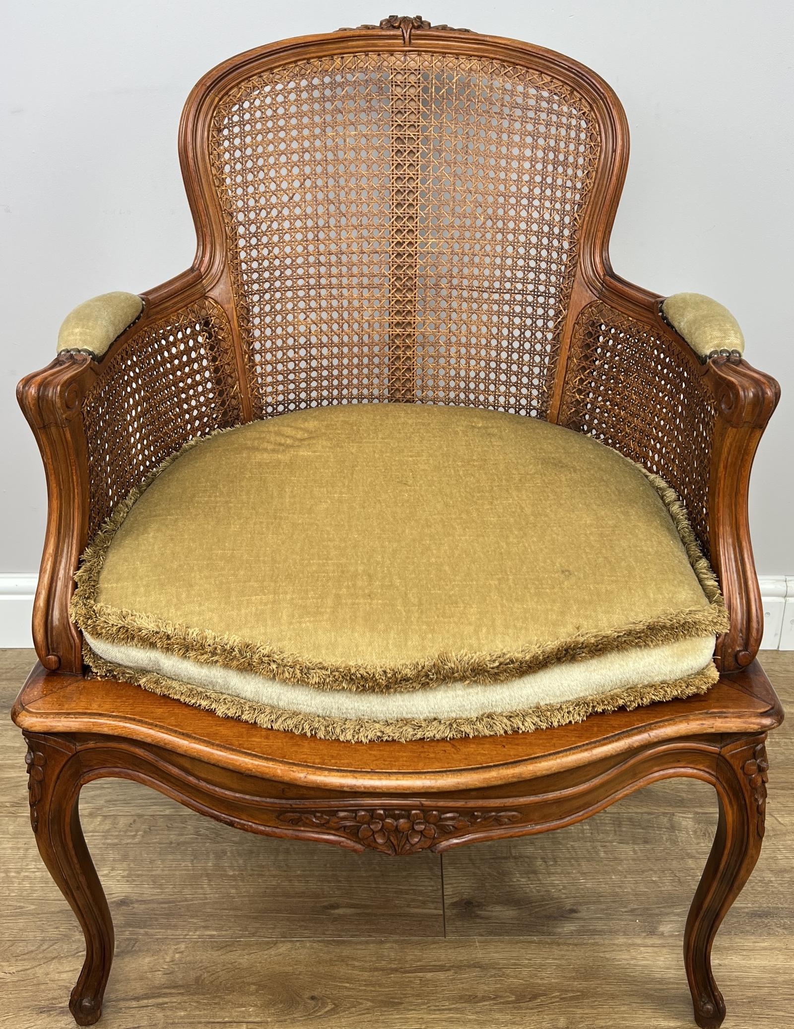 Armchair Vintage French Cane Upholstered Accent Chair (1 of 14) Armchair Vintage French Cane Upholstered Accent Chair (1 of 14)