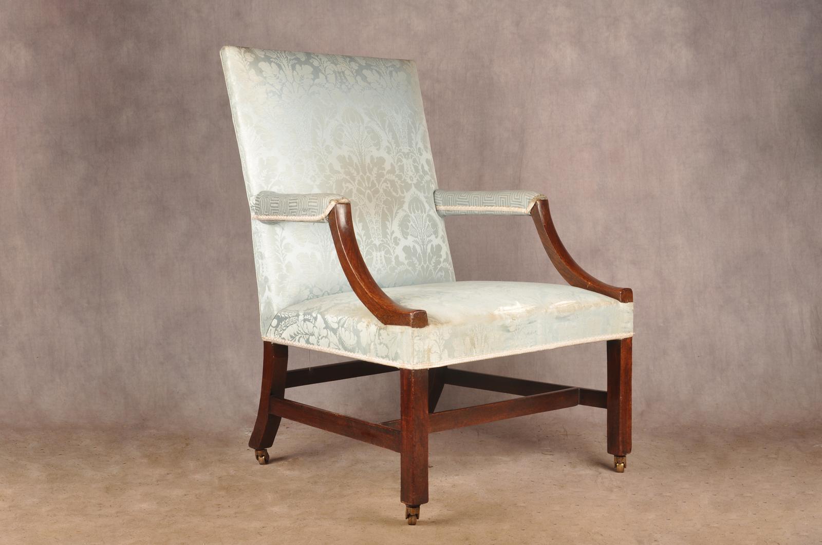 18th Century Gainsborough Mahogany Library Chair (1 of 8)