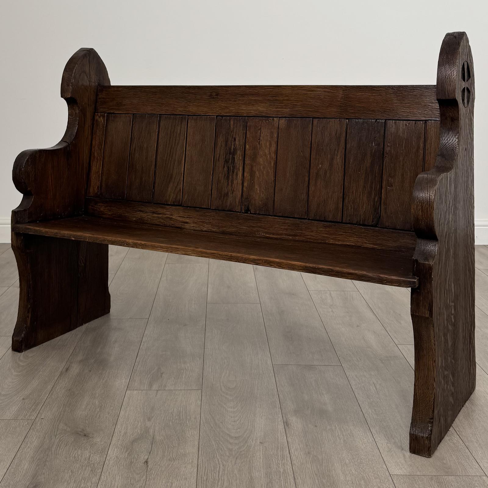 Antique 19th Century Small Oak Bench of Good Quality (1 of 10)