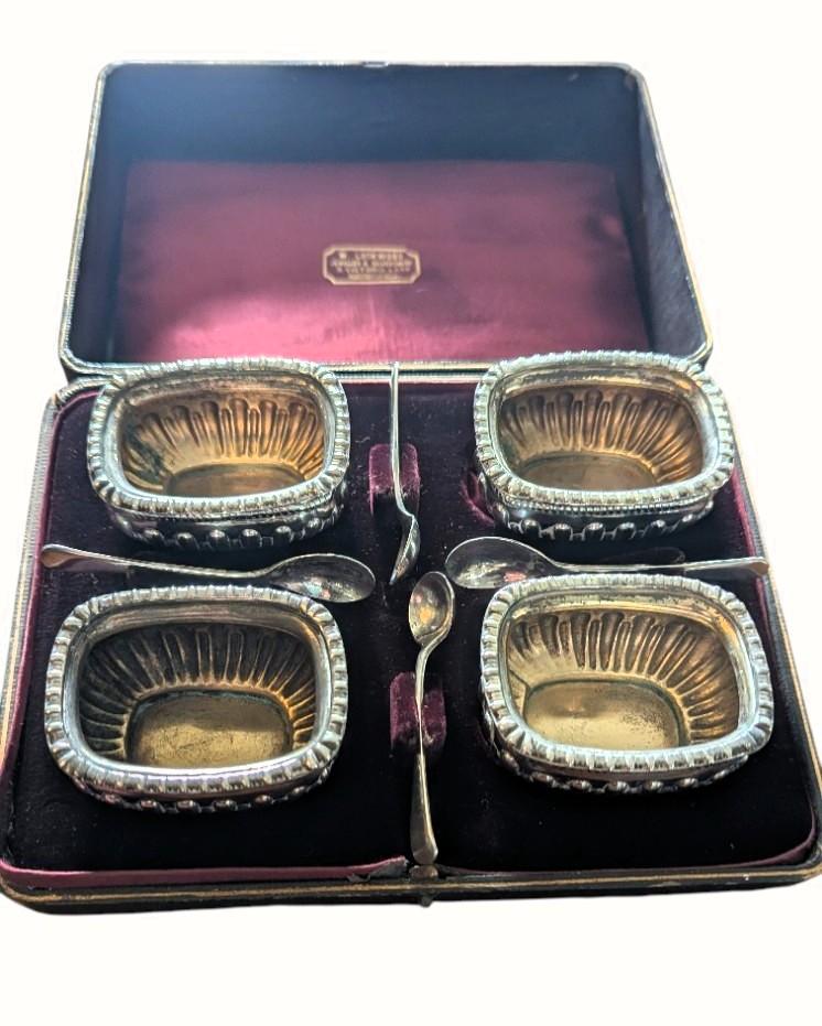 A Set of Four Solid Silver Salts (1 of 7) A Set of Four Solid Silver Salts (1 of 7)