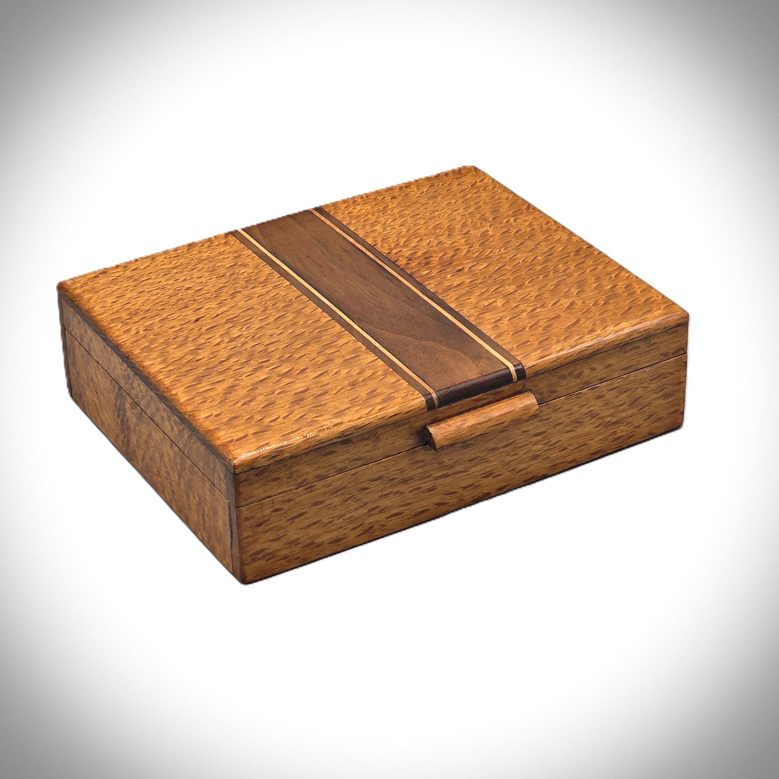 Art Deco Lacewood & Walnut Trinket / Jewellery Box (1 of 8)