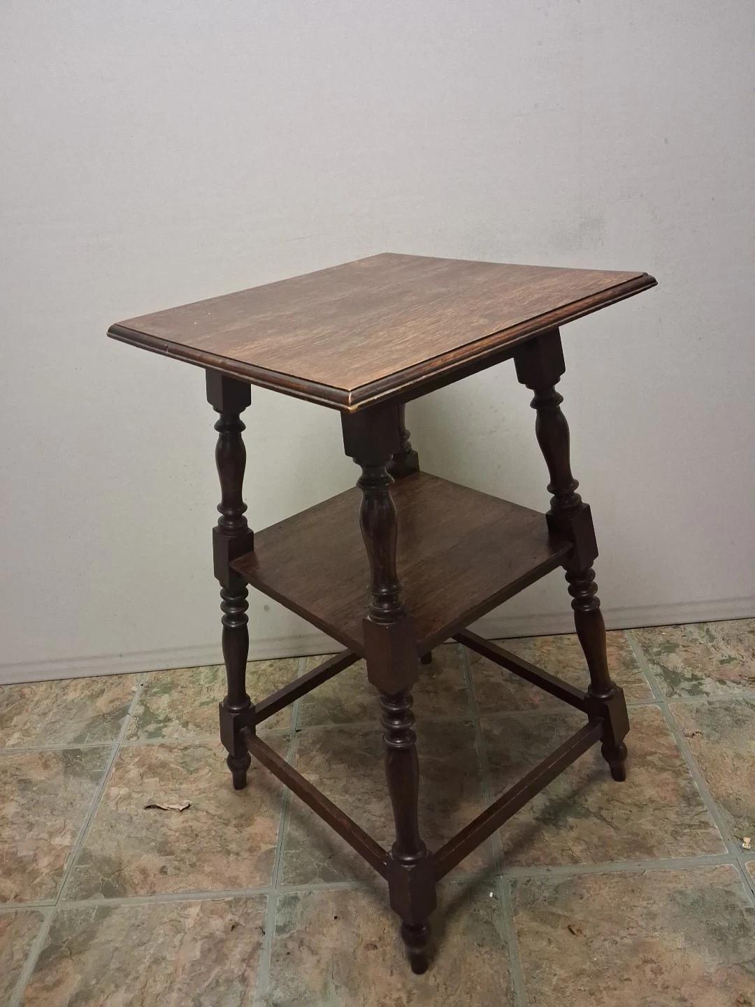 Antique Table Plant Stand 2 Tier Occasional Table (1 of 6)