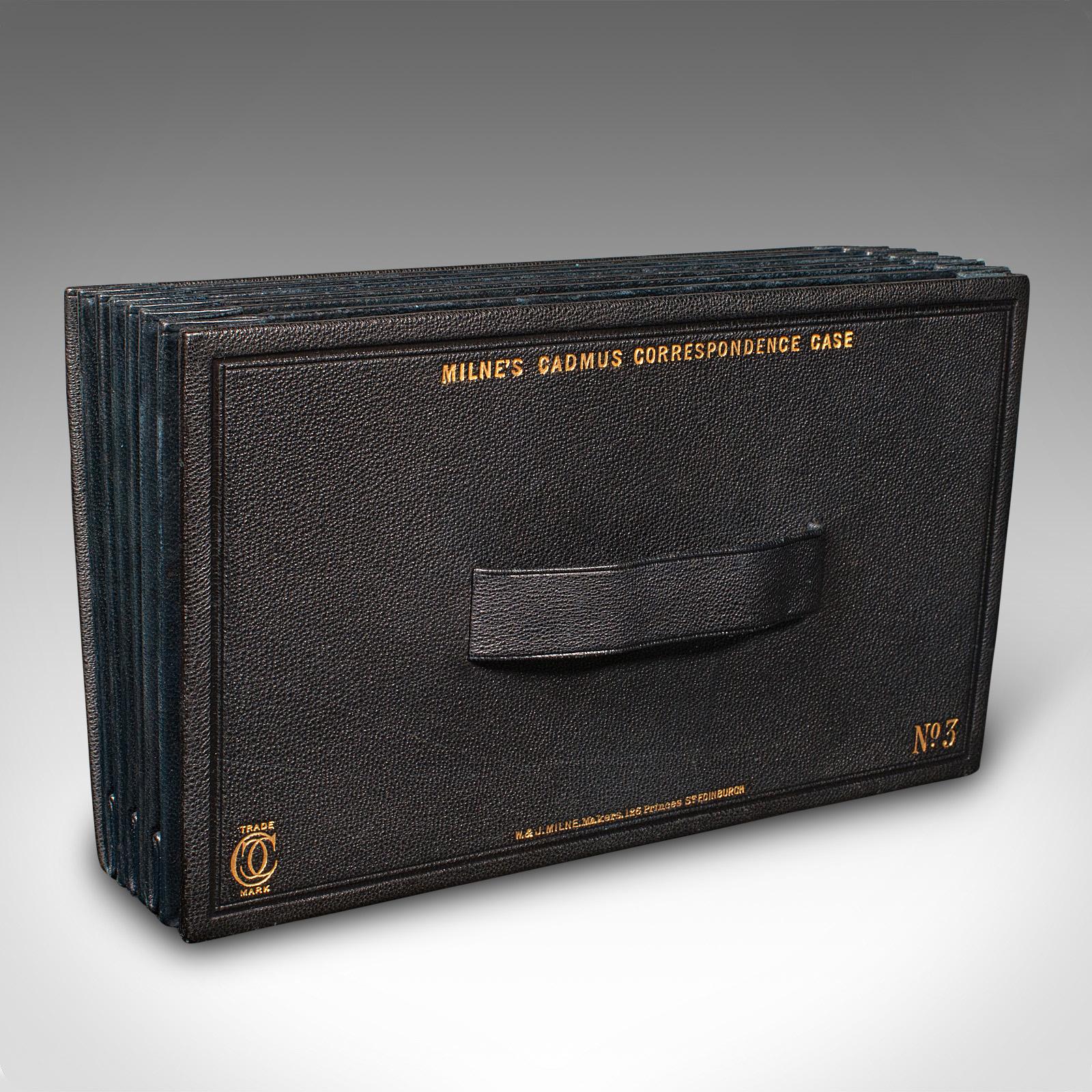 Antique Correspondence Case, Scottish Leather - W & J Milne, Edinburgh, Victorian (1 of 9)