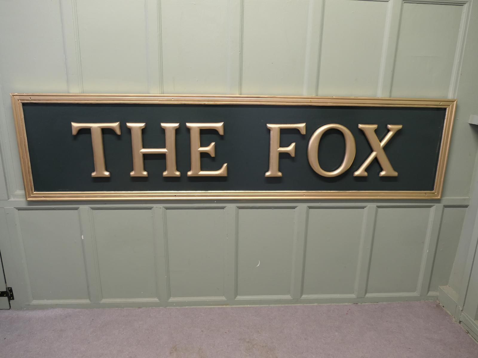 8ft Long 3D Pub Sign , Large Gold Lettering “THE FOX” (1 of 4) 8ft Long 3D Pub Sign , Large Gold Lettering “THE FOX” (1 of 4)