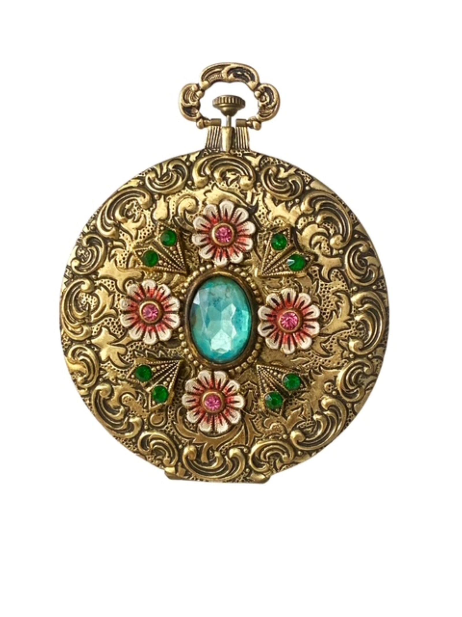 Art Deco Czech Princess Jewelled Fob Watch Form Powder Compact Circa 1920 (1 of 7) Art Deco Czech Princess Jewelled Fob Watch Form Powder Compact Circa 1920 (1 of 7)