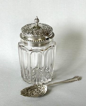 Fabulous Victorian Silver & Cut Glass Preserve Jar & Spoon (1 of 10)