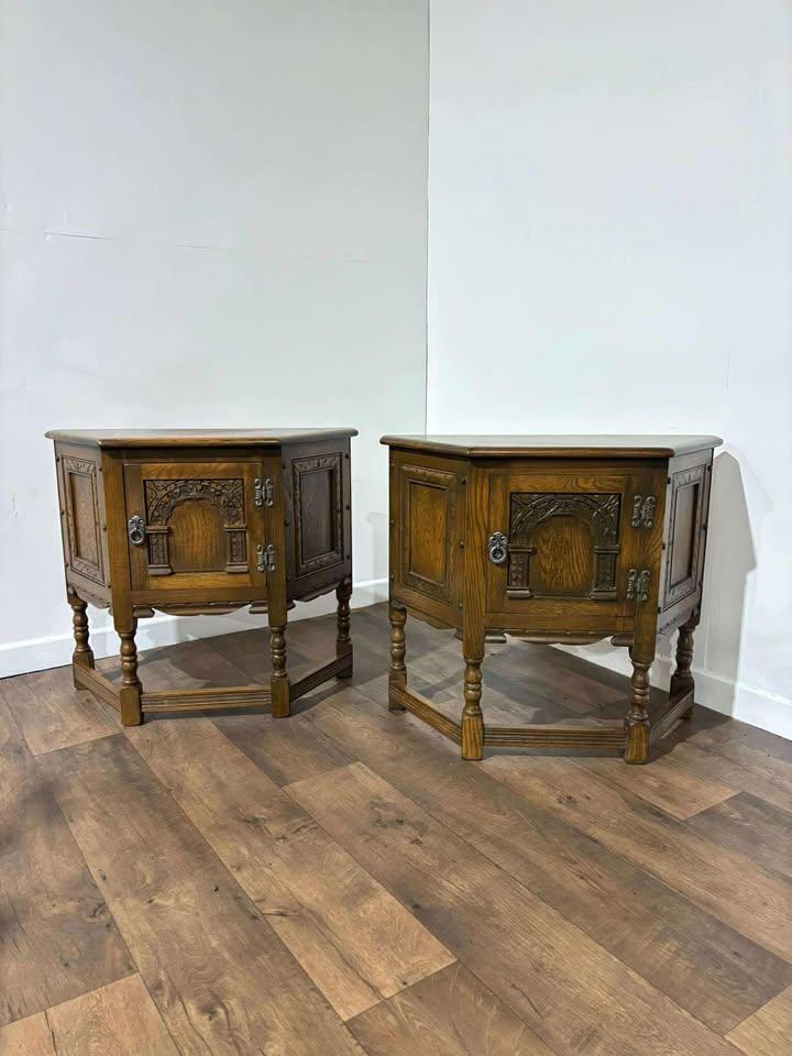 Pair of Vintage Badged Old Charm Cupboards (1 of 14)