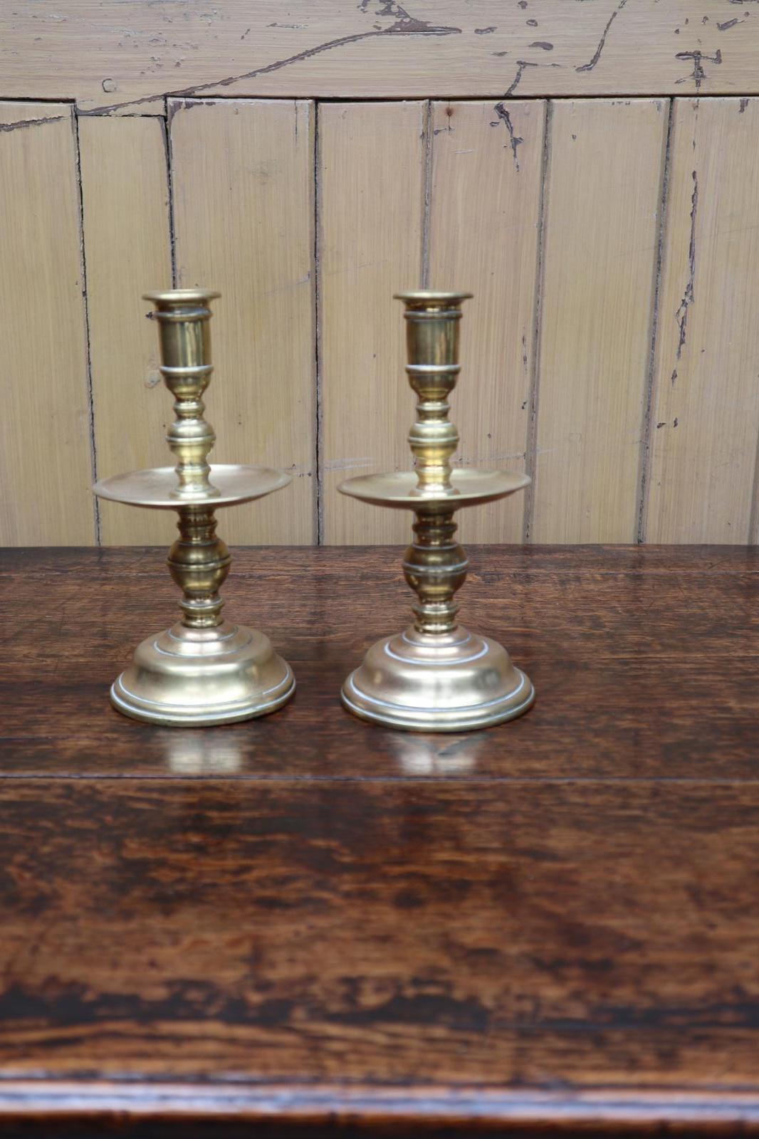19th Century Pair of Brass 'Heemskerk' / Dutch Style Candlesticks (1 of 21)