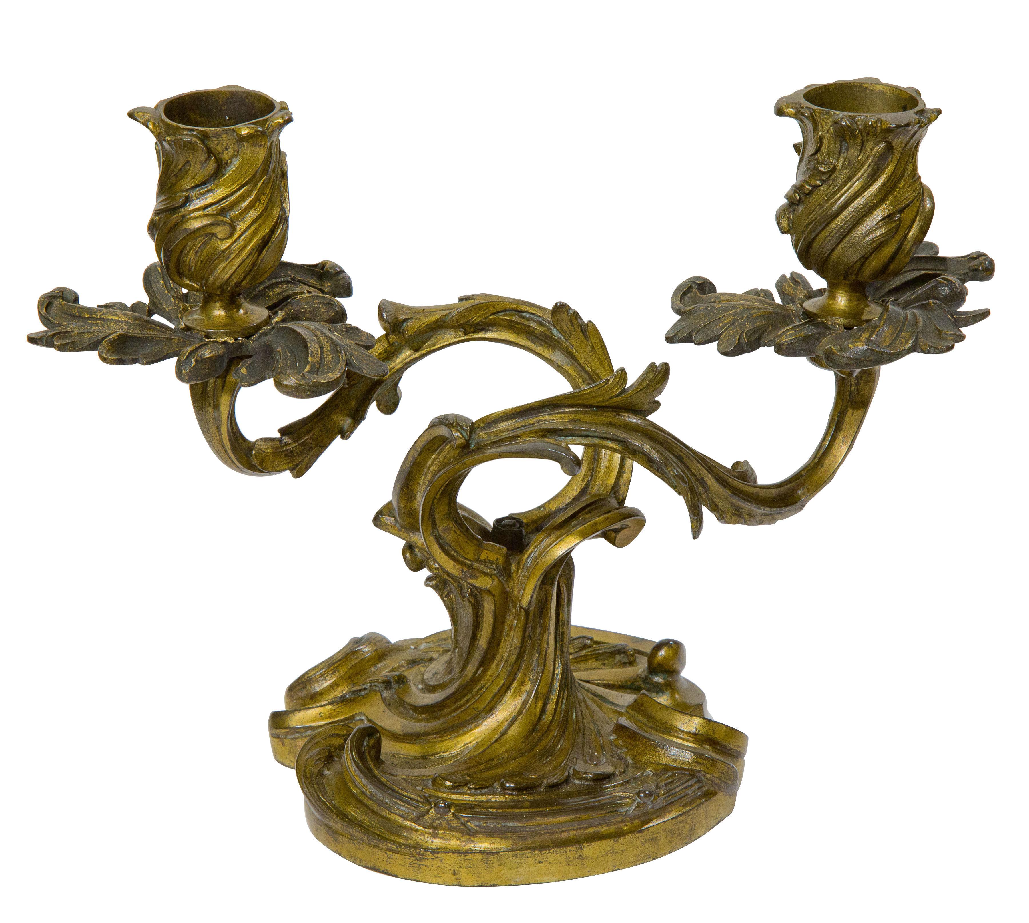Louis XV Style Gilt Bronze Dwarf Candelabrum (1 of 1) Louis XV Style Gilt Bronze Dwarf Candelabrum (1 of 1)