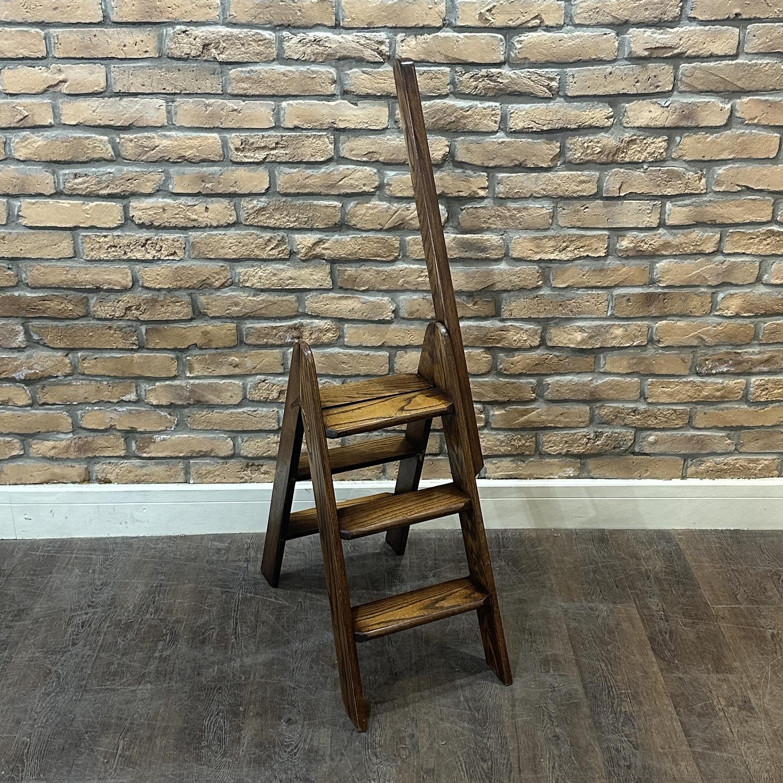 1930s Solid Oak Folding Ladder (1 of 6) 1930s Solid Oak Folding Ladder (1 of 6)