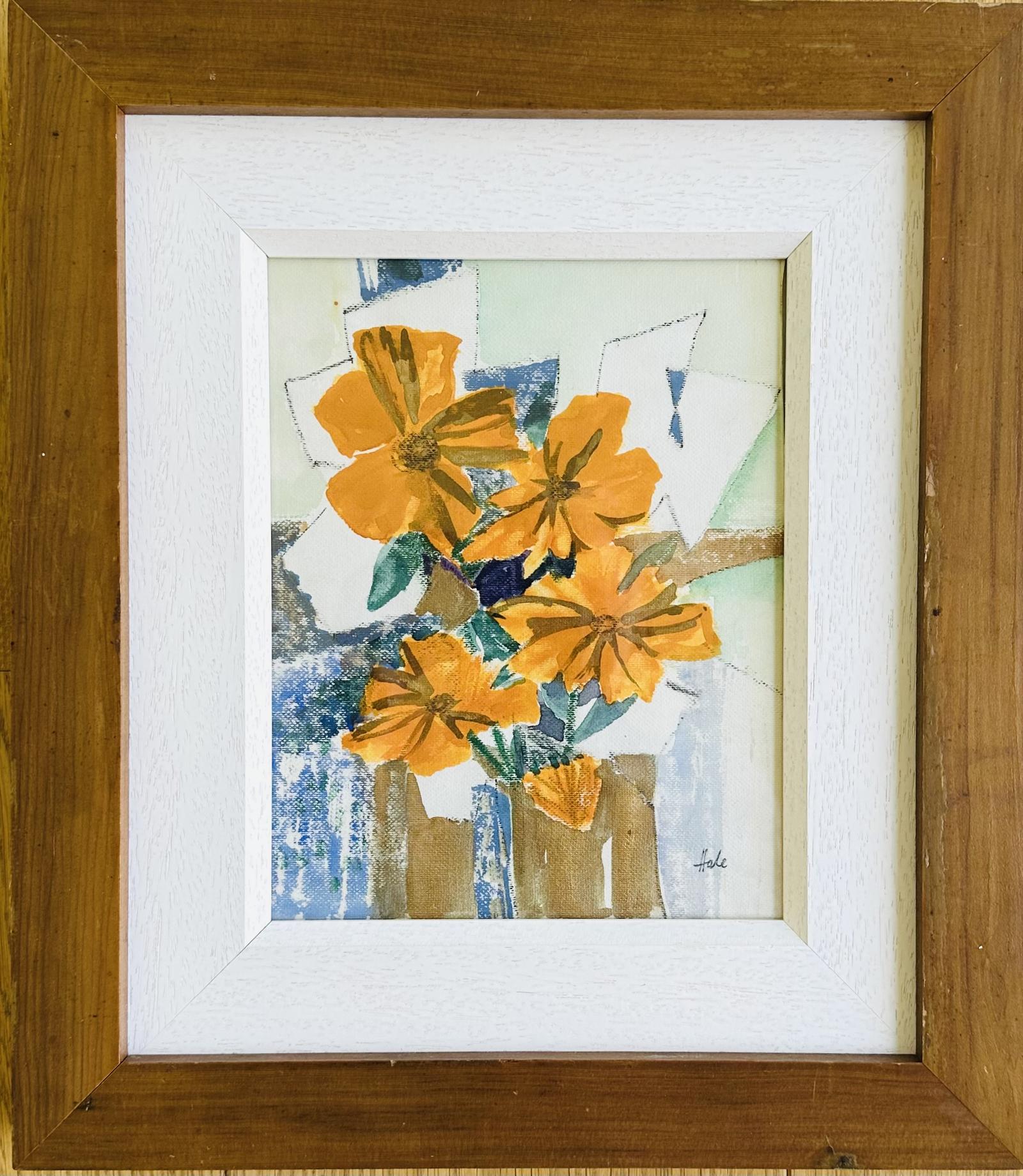 Original Mixed Media Painting 'Orange Flowers' By Helen Hale ROI, SWA, NS. 1936-2024. Signed. Provenance; The Artist (1 of 2)