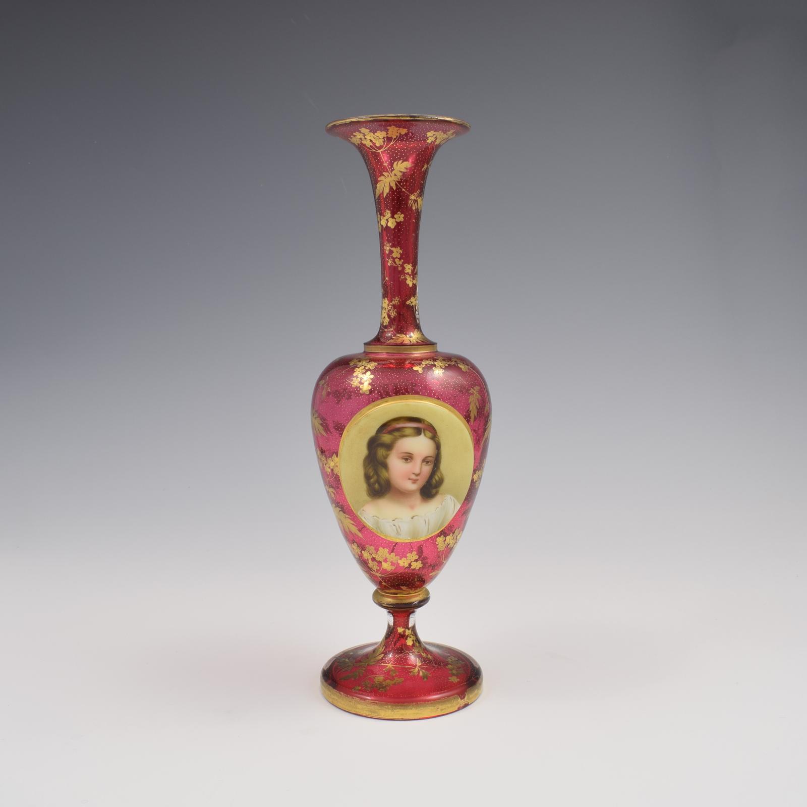 Fine Bohemian Ruby / Cranberry Glass Portrait Vase c.1880 (1 of 7) Fine Bohemian Ruby / Cranberry Glass Portrait Vase c.1880 (1 of 7)