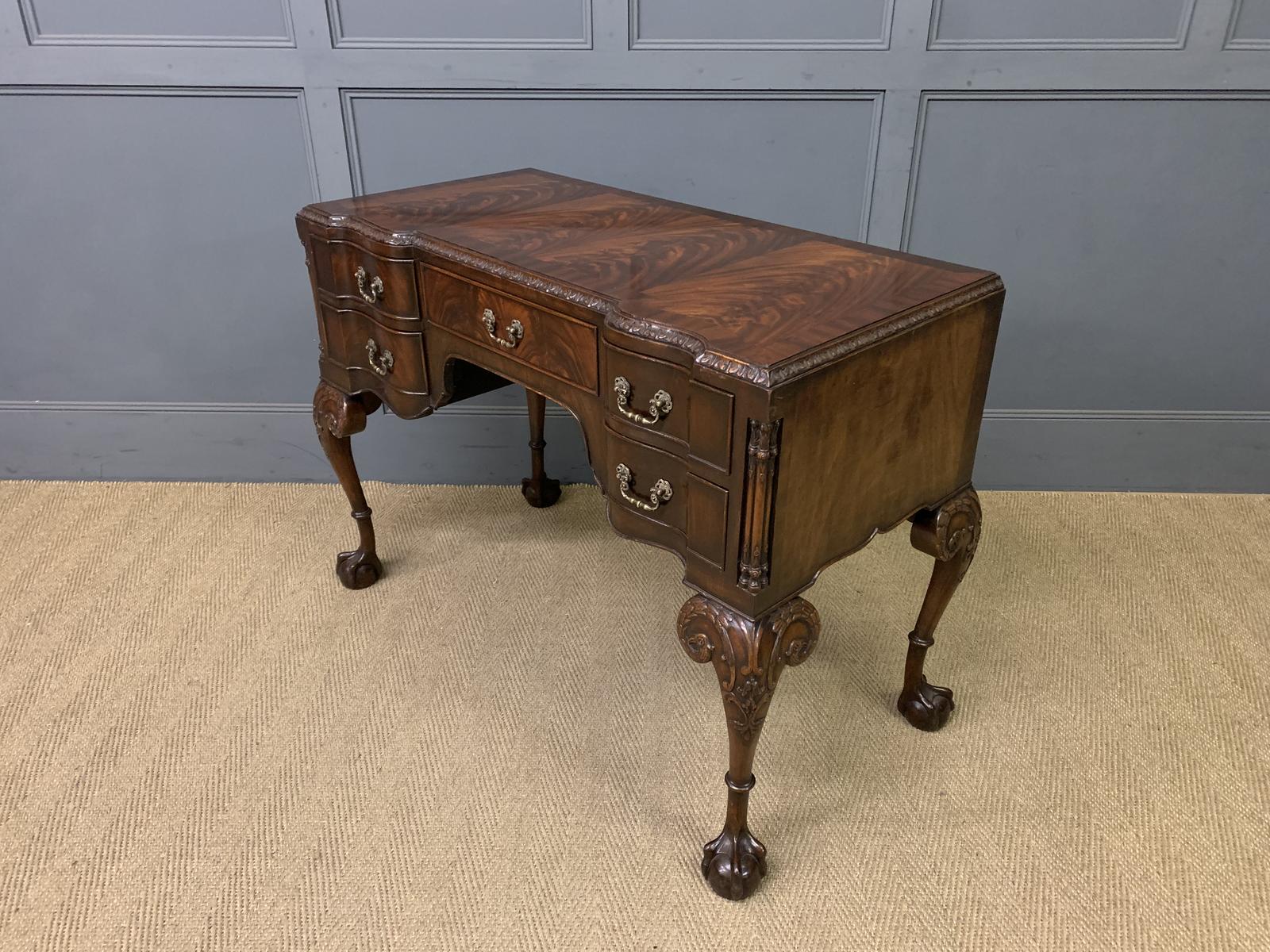 Chippendale Style Flame Mahohgany Writing Desk (1 of 15)