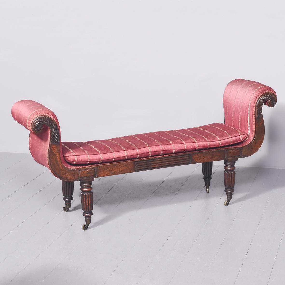 Large Regency Rosewood Double Sided Window Seat (1 of 8)