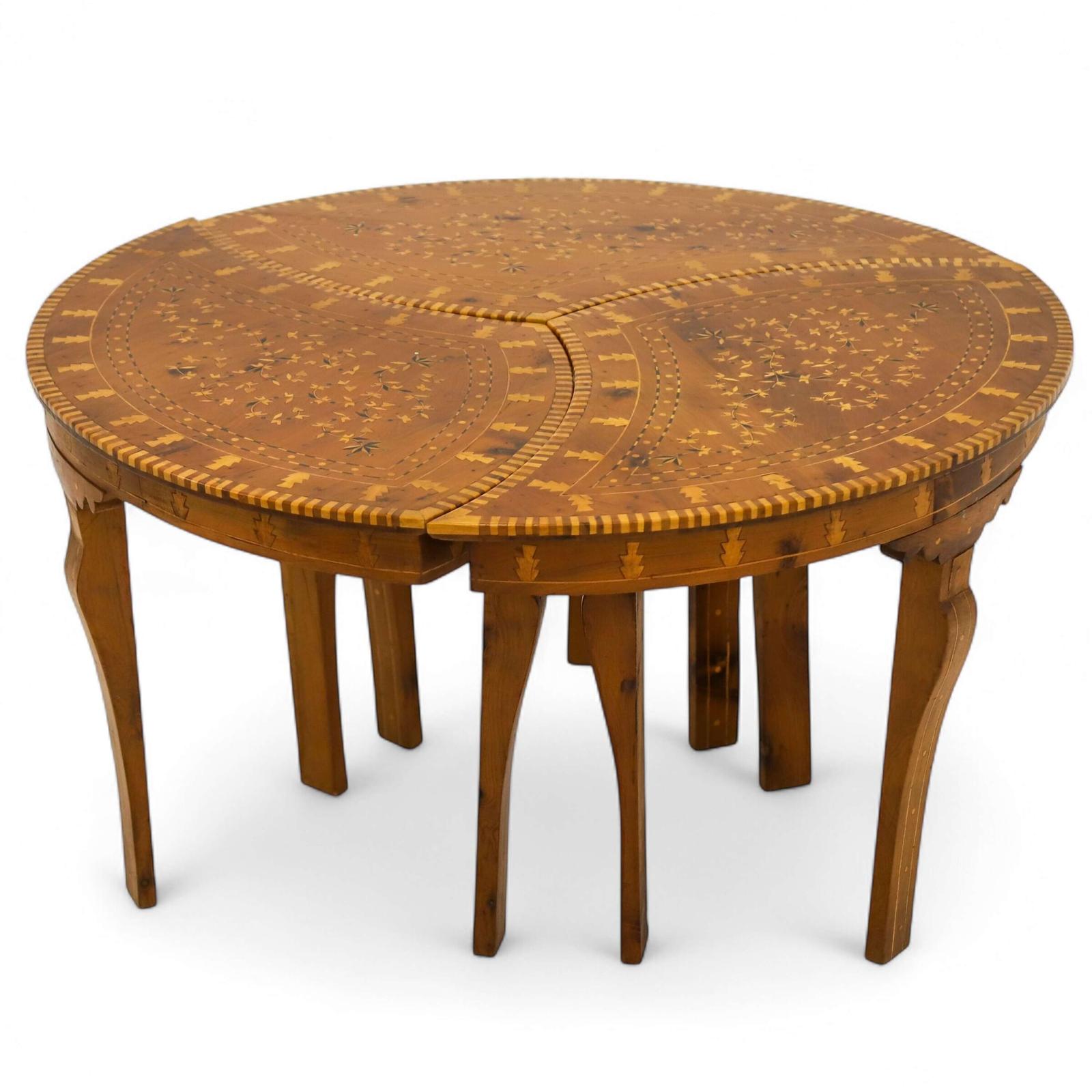 1920s Syrian Tear Drop Side Tables - Exquisitely Inlaid Koto Hardwood Masterpiece (1 of 14)