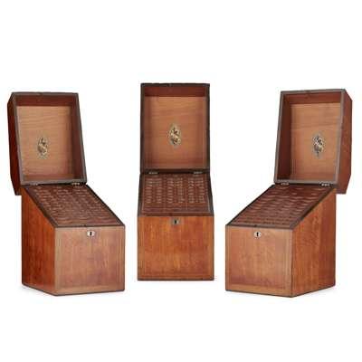 Set of Three George III Satin Birch Knife Boxes (1 of 2)