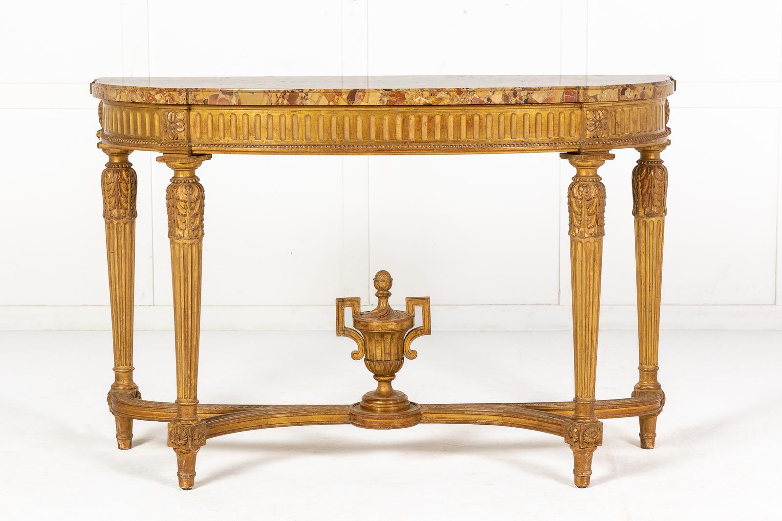 French Gilt Console Table with Marble Top (by Charles Bernel - Paris) (1 of 12)
